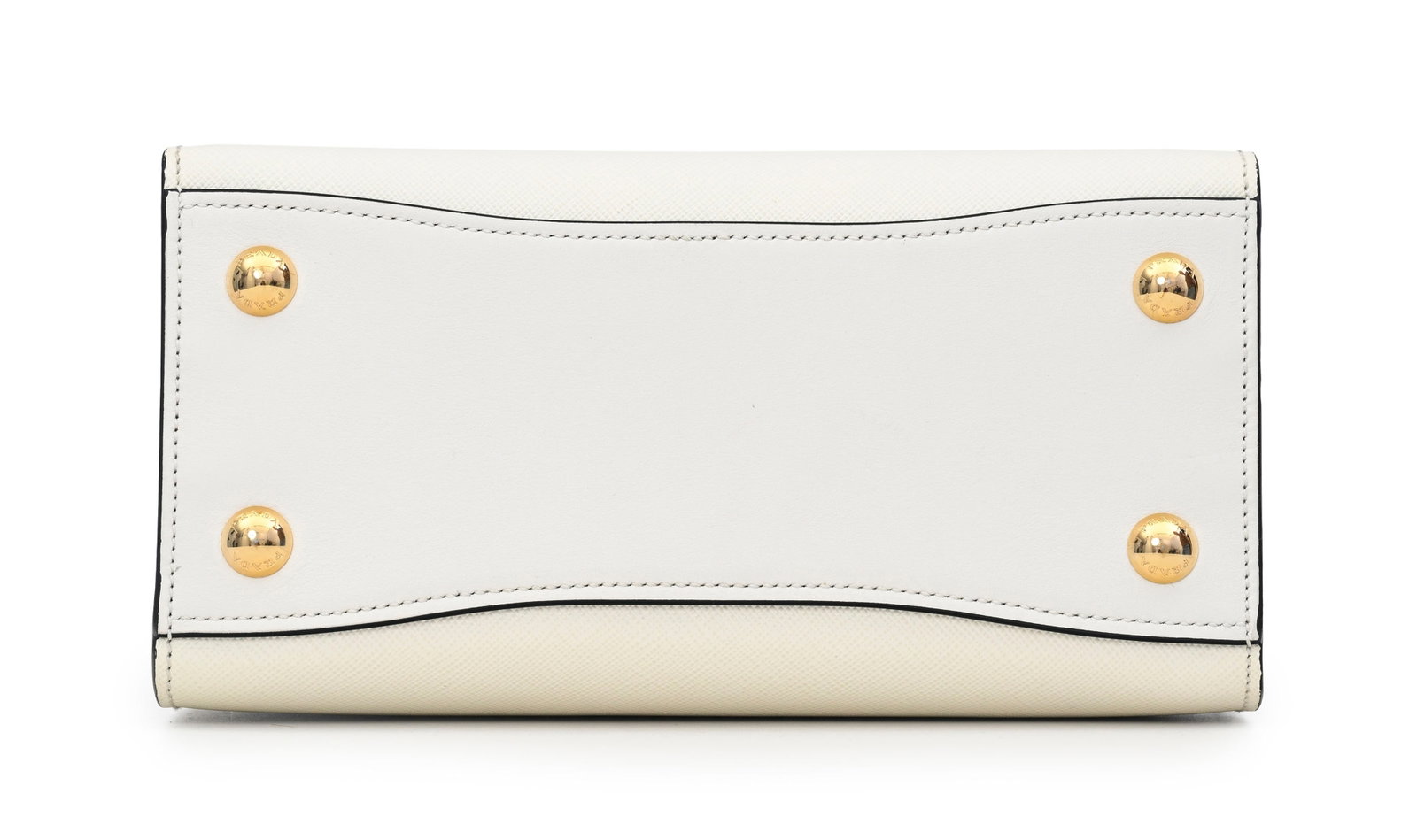Prada, sac Saffiano City Mini Bibliothèque en cuir blanc saffiano avec soufflet rose, bandouli& - 4