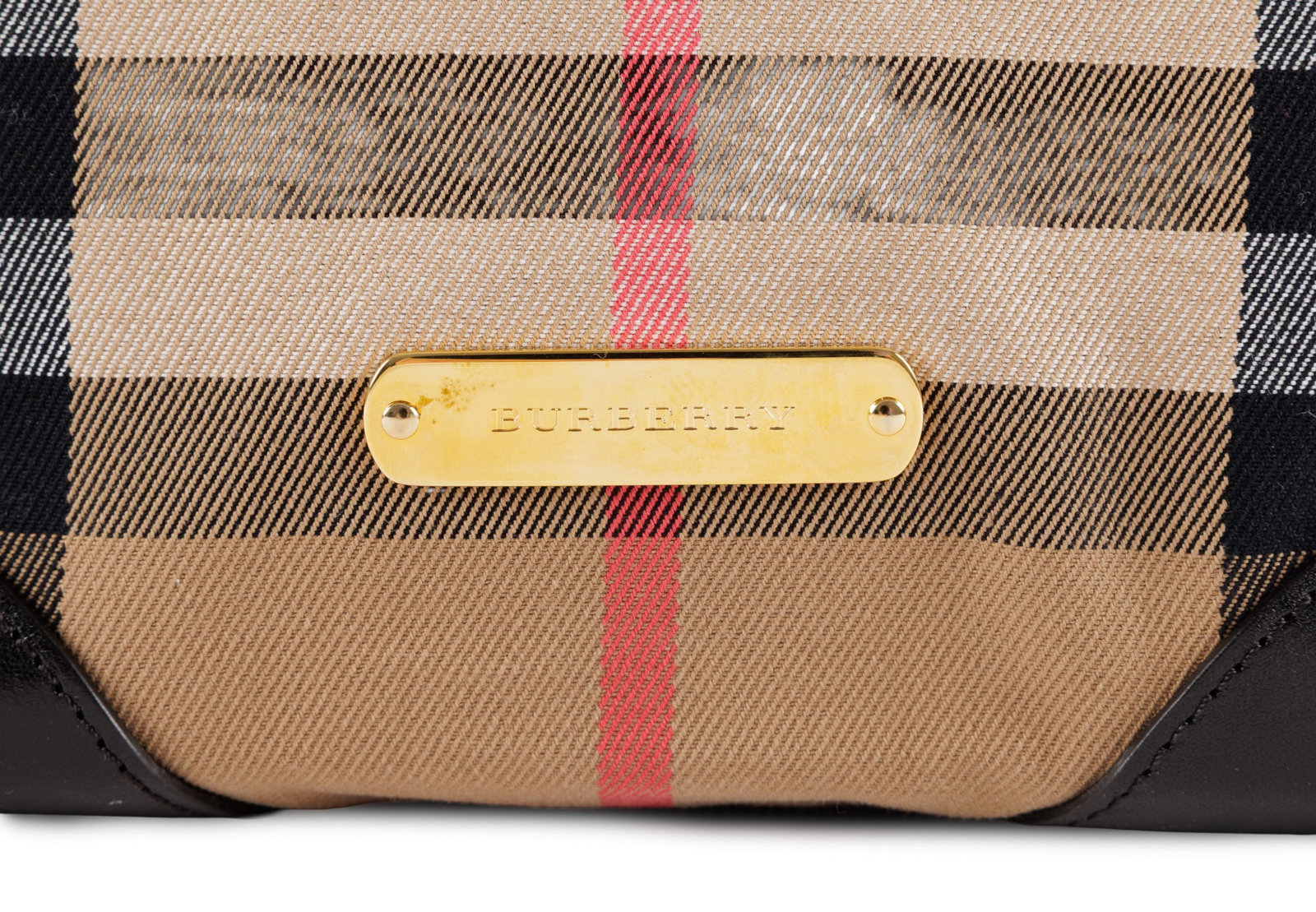 Burberry, sac Canterbury House Check tote en cuir noir et toile, 25x27 cm - 3