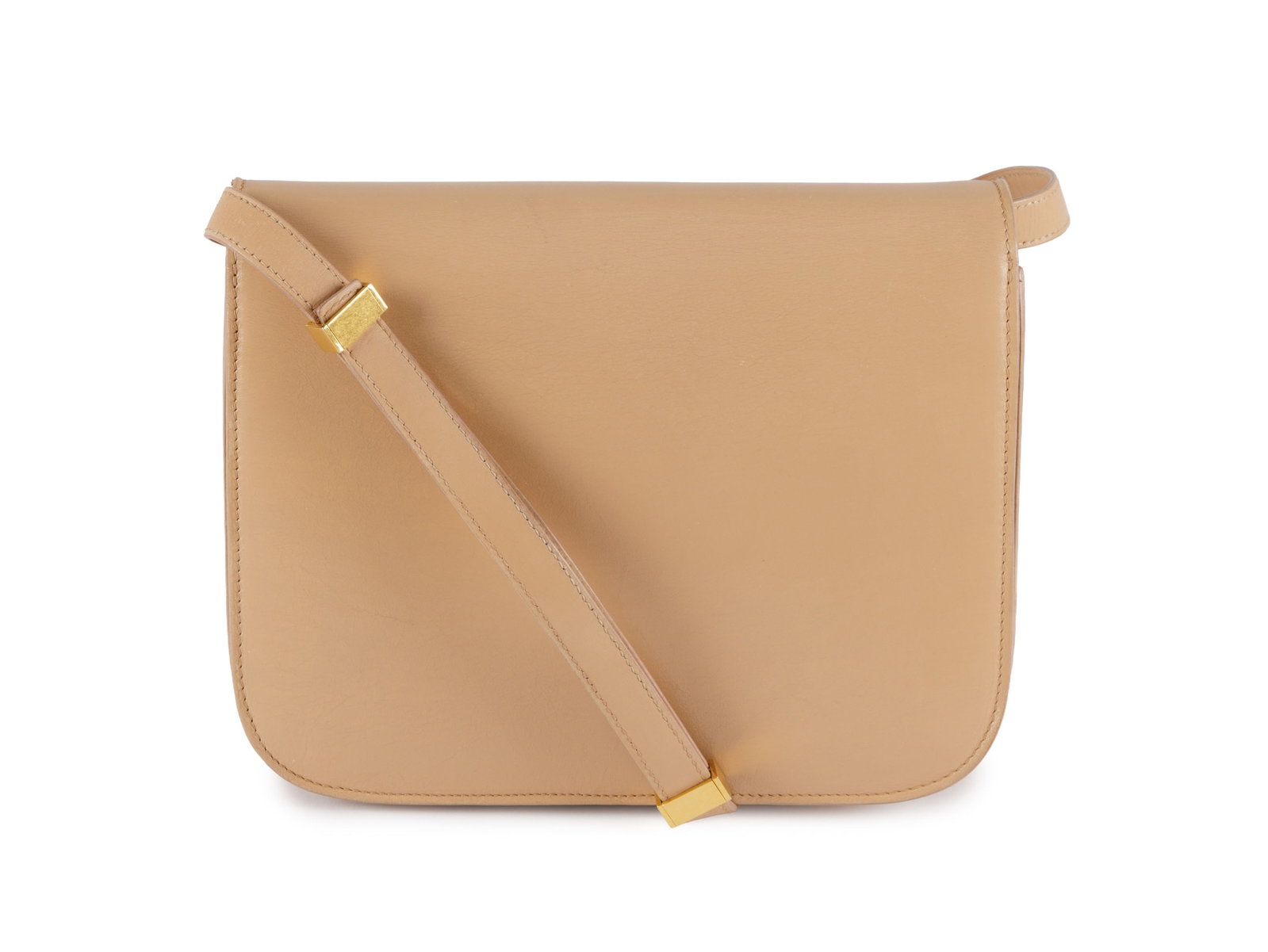 Céline, sac Classic Box en cuir lisse couleur Powder, longue bandoulière, housse, 18x23,5  - 2