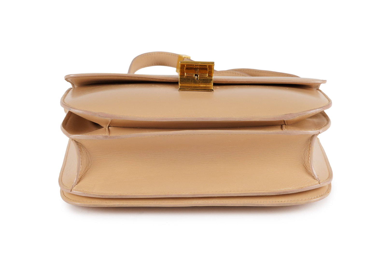 Céline, sac Classic Box en cuir lisse couleur Powder, longue bandoulière, housse, 18x23,5  - 3