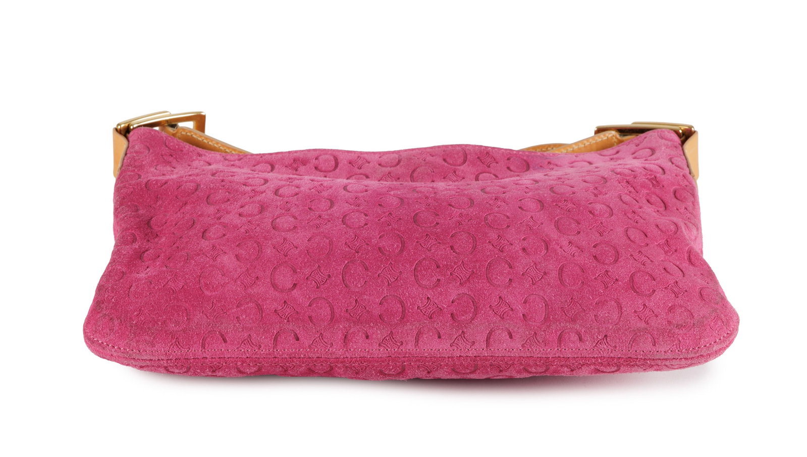 Céline, sac porté épaule en daim rose fuchsia Monogram empreinte, bandoulière en - 5