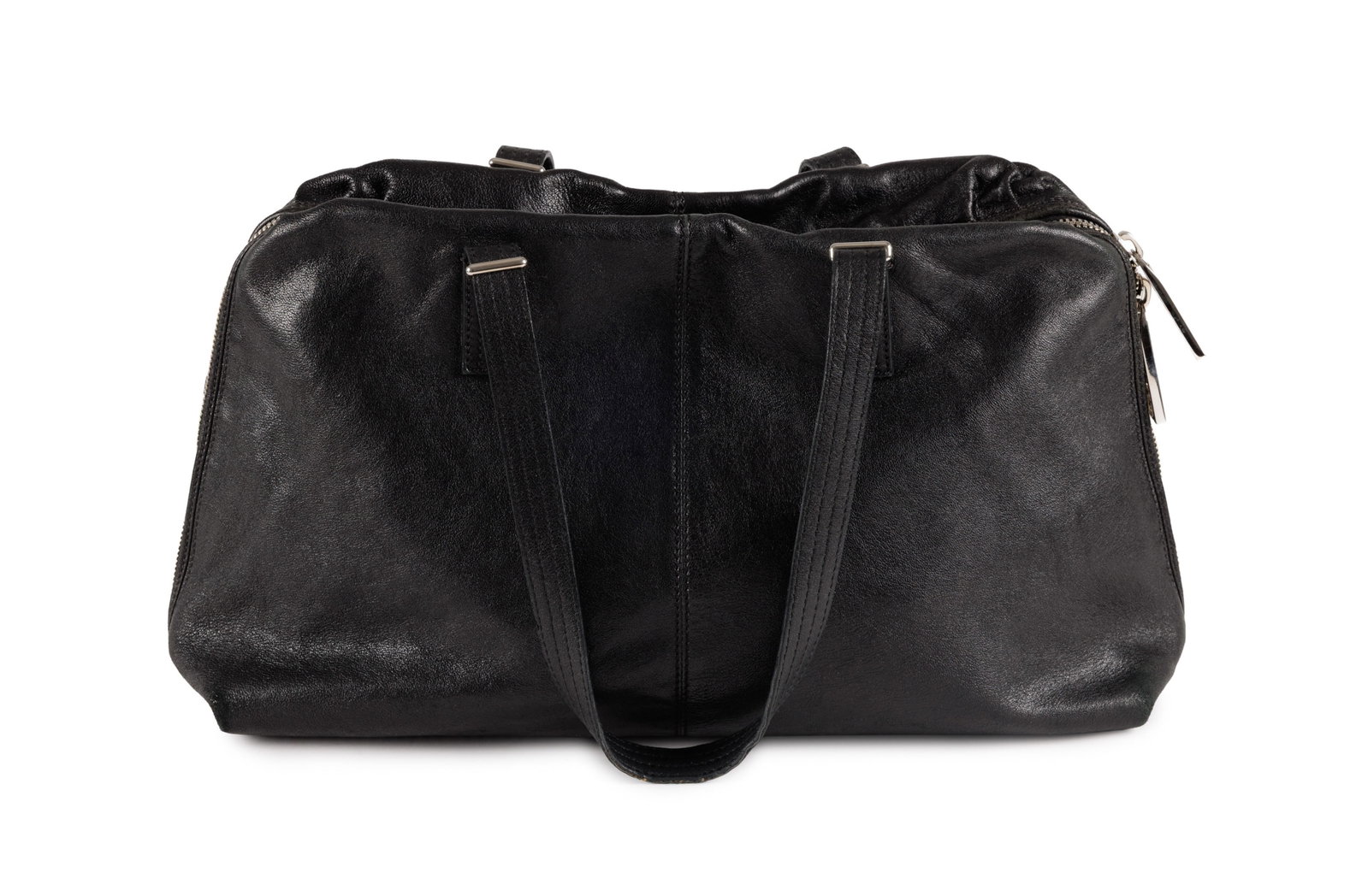 Fendi, sac Unzipped Zucca tote en cuir noir, soufflet zucca, 25x39 cm - 2