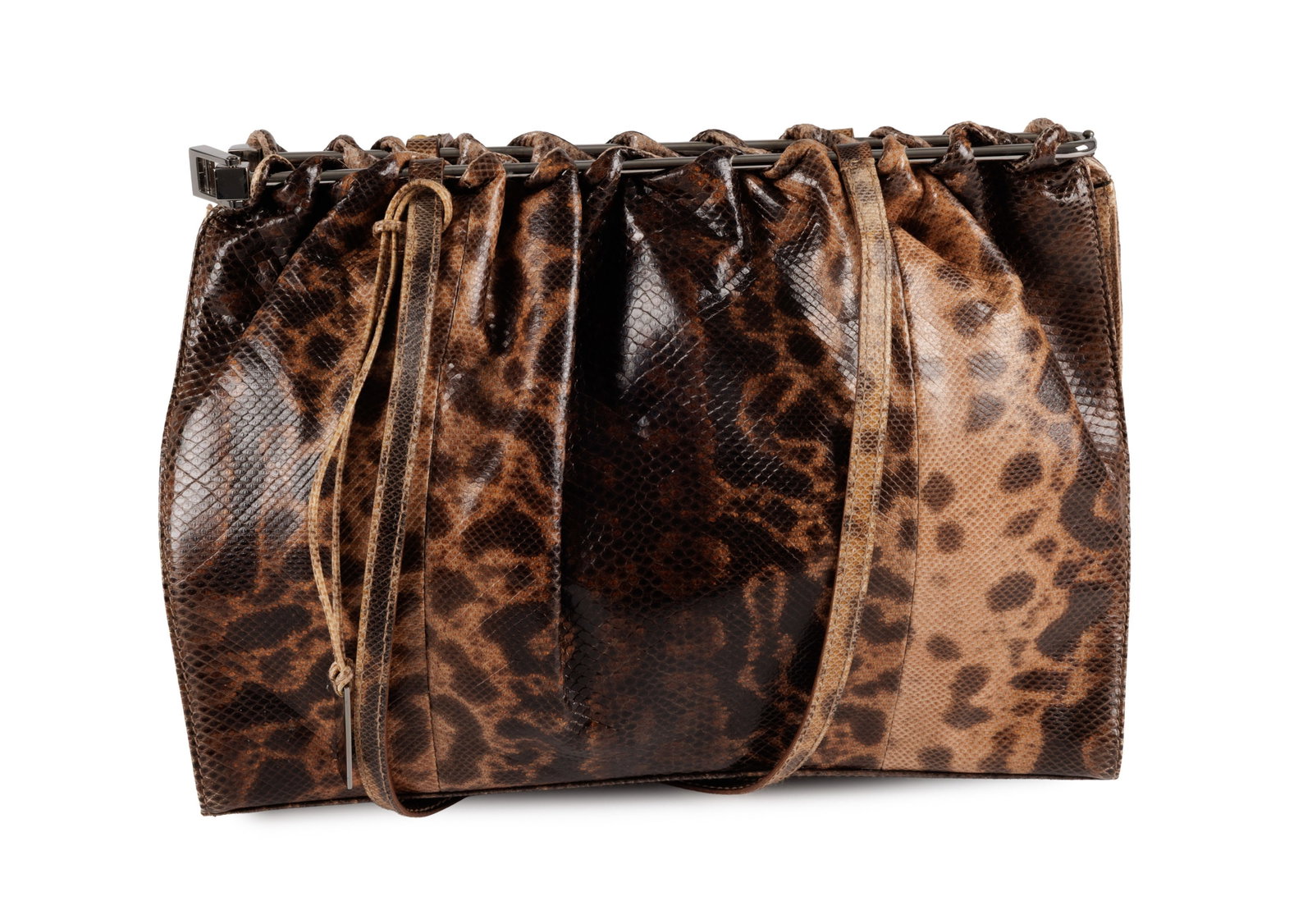 Gucci, sac Campaign de Tom Ford en python, automne 1999, fermoir baguette, porté épaule, h - 2