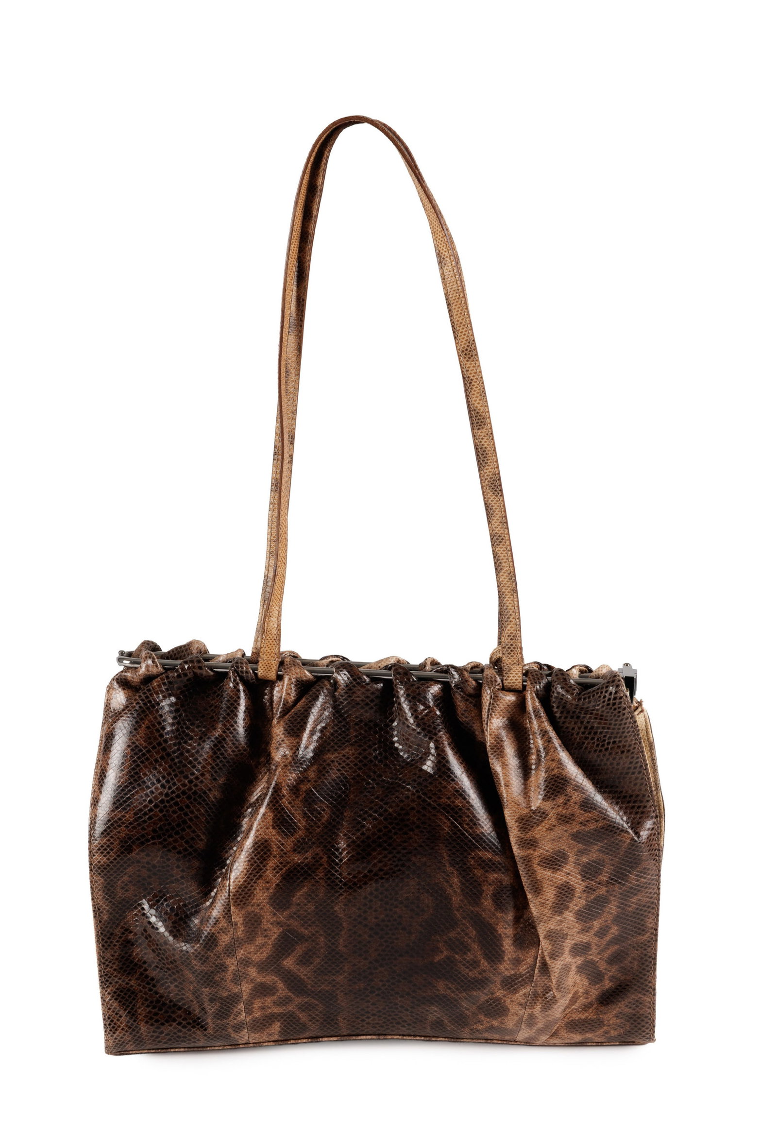 Gucci, sac Campaign de Tom Ford en python, automne 1999, fermoir baguette, porté épaule, h - 3