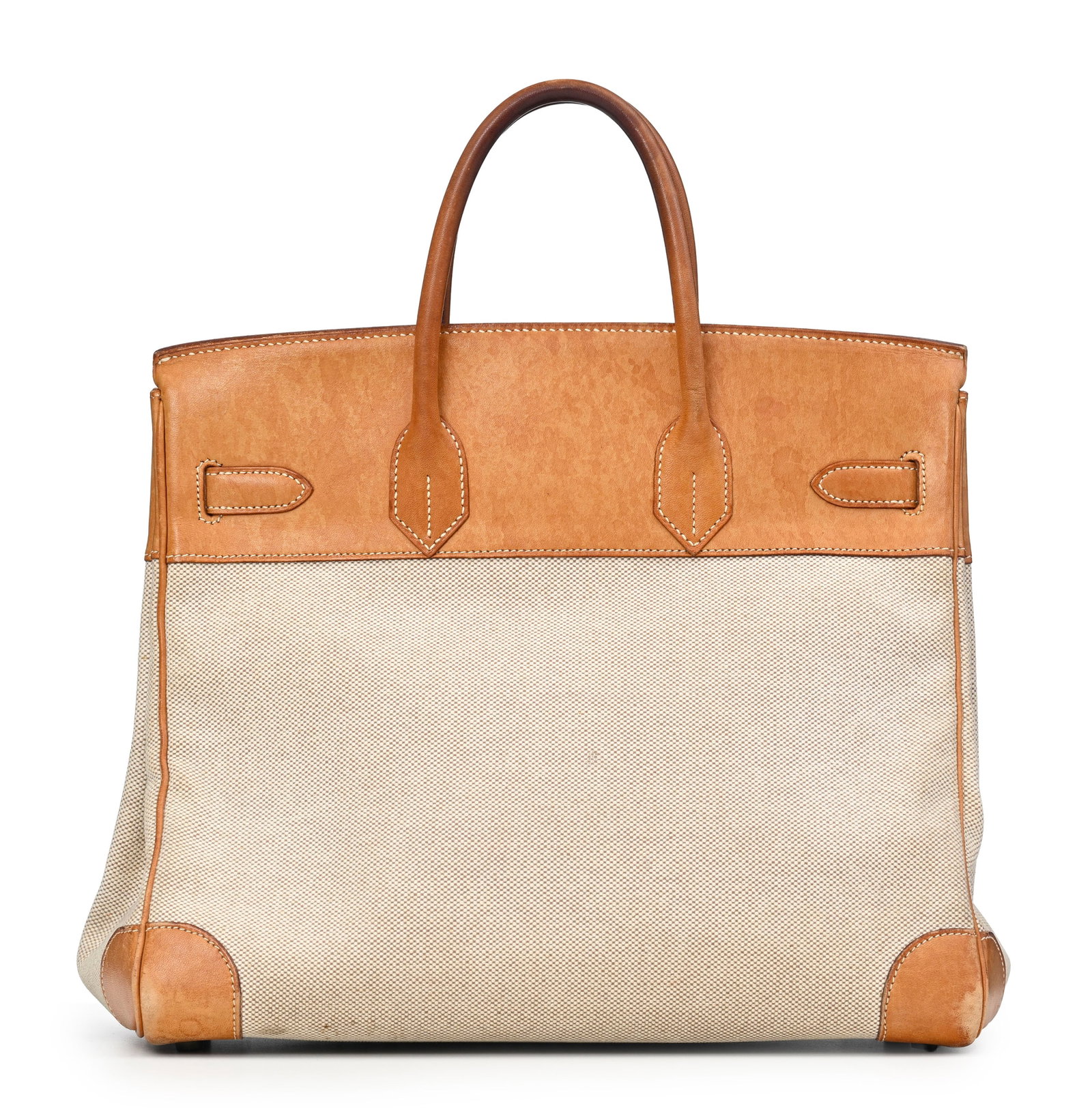 Hermès, sac HAC 32 Haut à courroie en toile H et cuir vachette naturel, bouclerie plaqu - 2