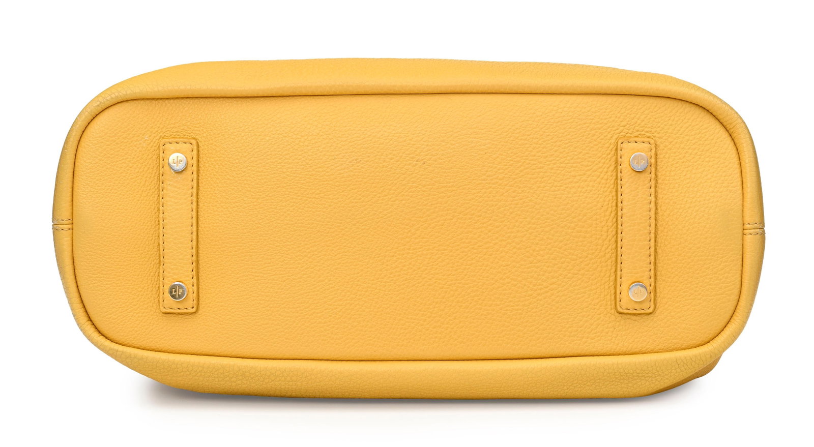 Loro Piana, sac Bellevue tote en cuir grainé jaune, bouclerie dorée, housse, 23x37 cm - 3