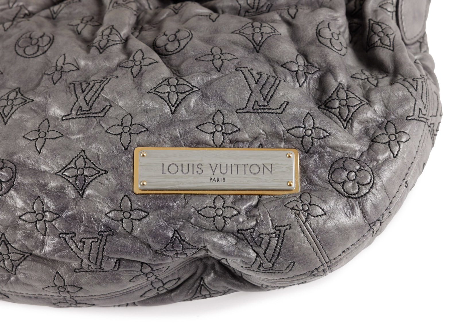 Louis Vuitton, sac Olympe Nimbus en cuir Anthracite cousu du Monogram, housse, 24x35 cm - 3