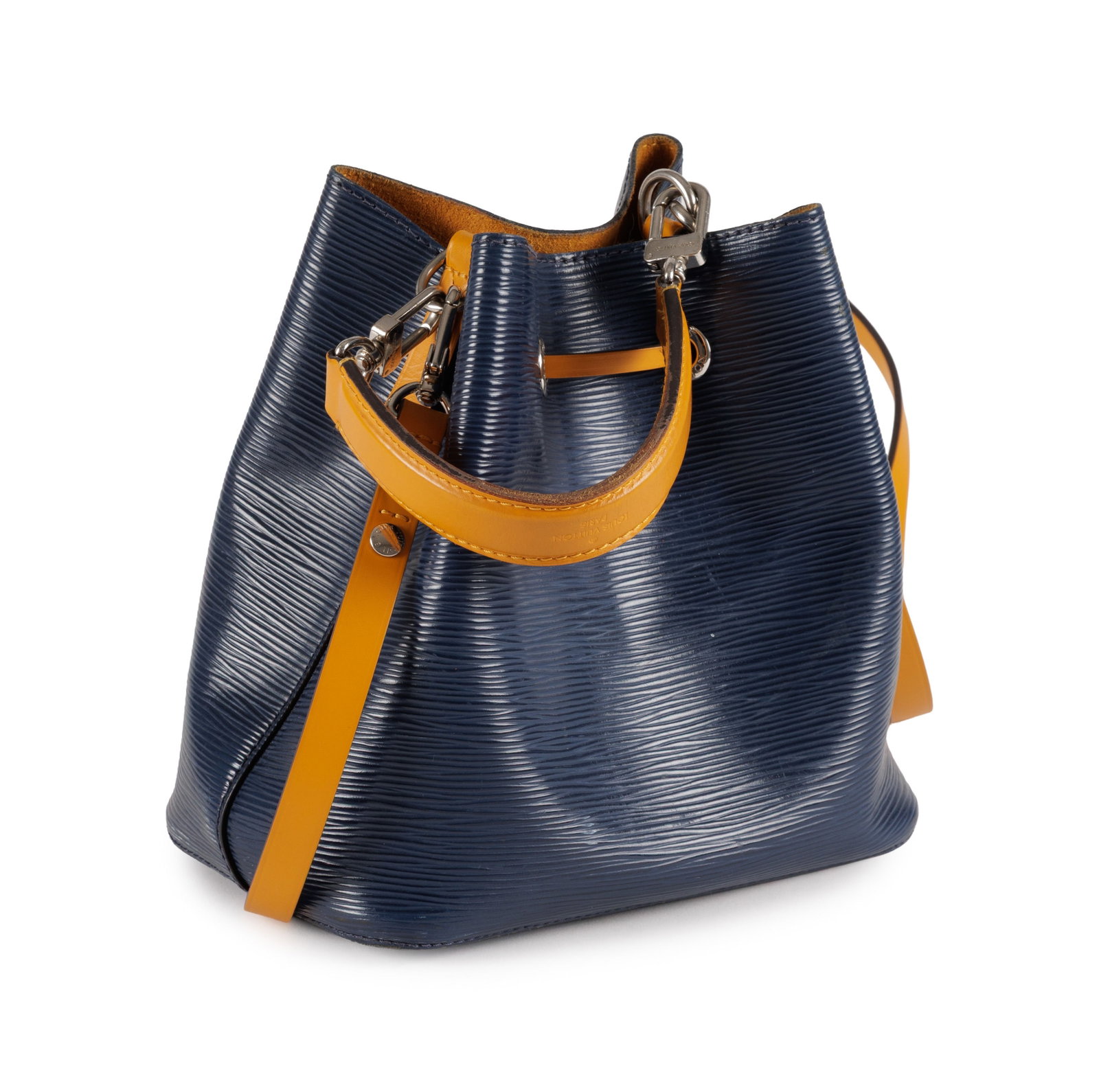 Louis Vuitton, Néo Noé en cuir épi bicolore bleu marine et cuir lisse ambre, poign - 2