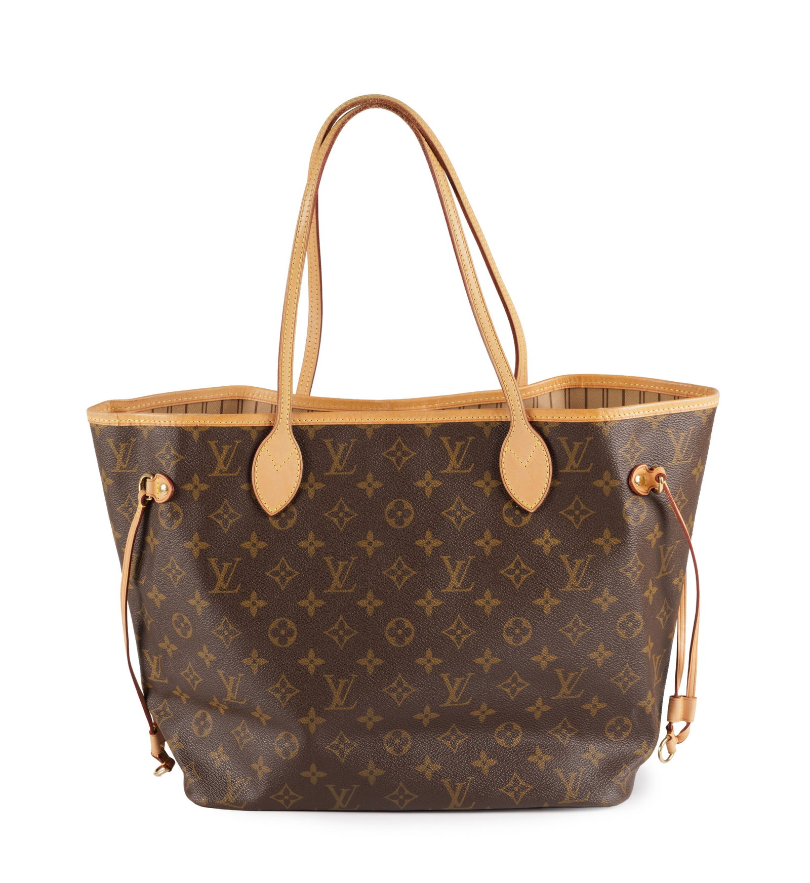 Louis Vuitton, sac Neverfull MM en toile enduite Monogram et cuir naturel, 29x32 cm: Louis Vuitton, sac Neverfull MM en toile enduite Monogram et cuir naturel, 29x32 cm Condition Très bon état de conservation Intérieur propre