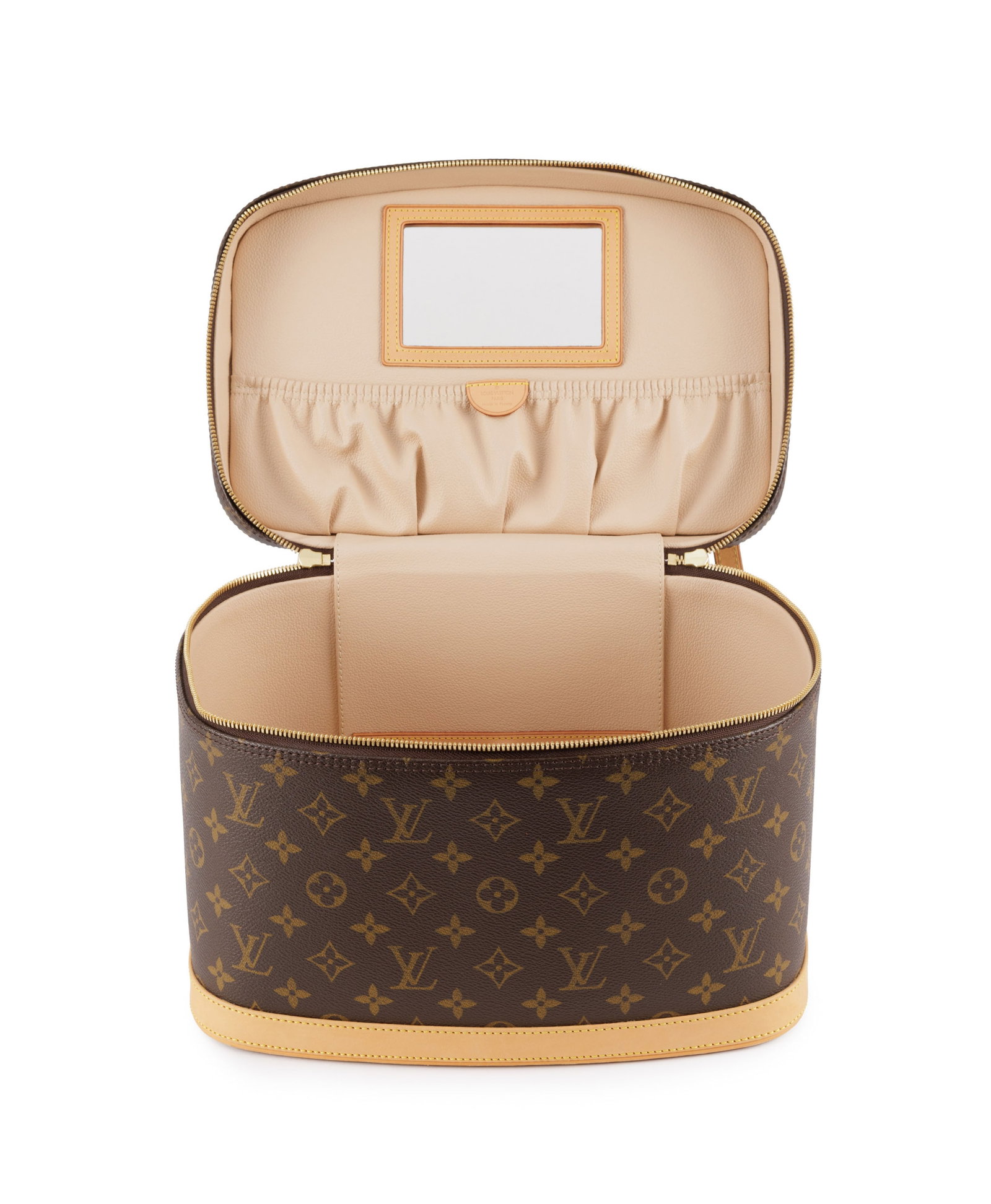 Louis Vuitton, vanity Nice en toile enduite Monogram et cuir naturel, poignée sur le dessus, av - 2