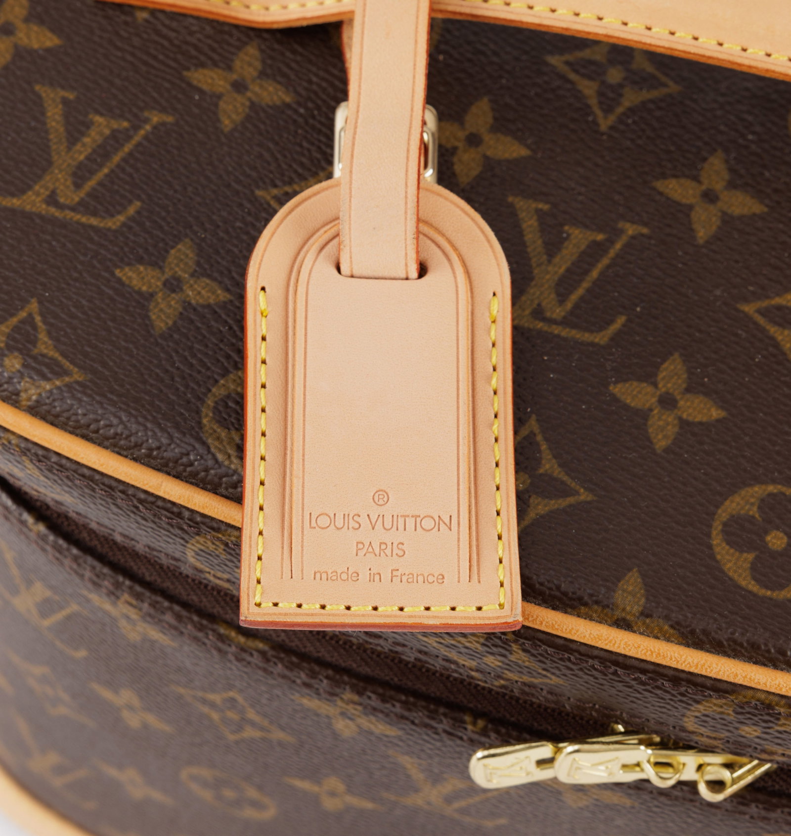 Louis Vuitton, vanity Nice en toile enduite Monogram et cuir naturel, poignée sur le dessus, av - 4