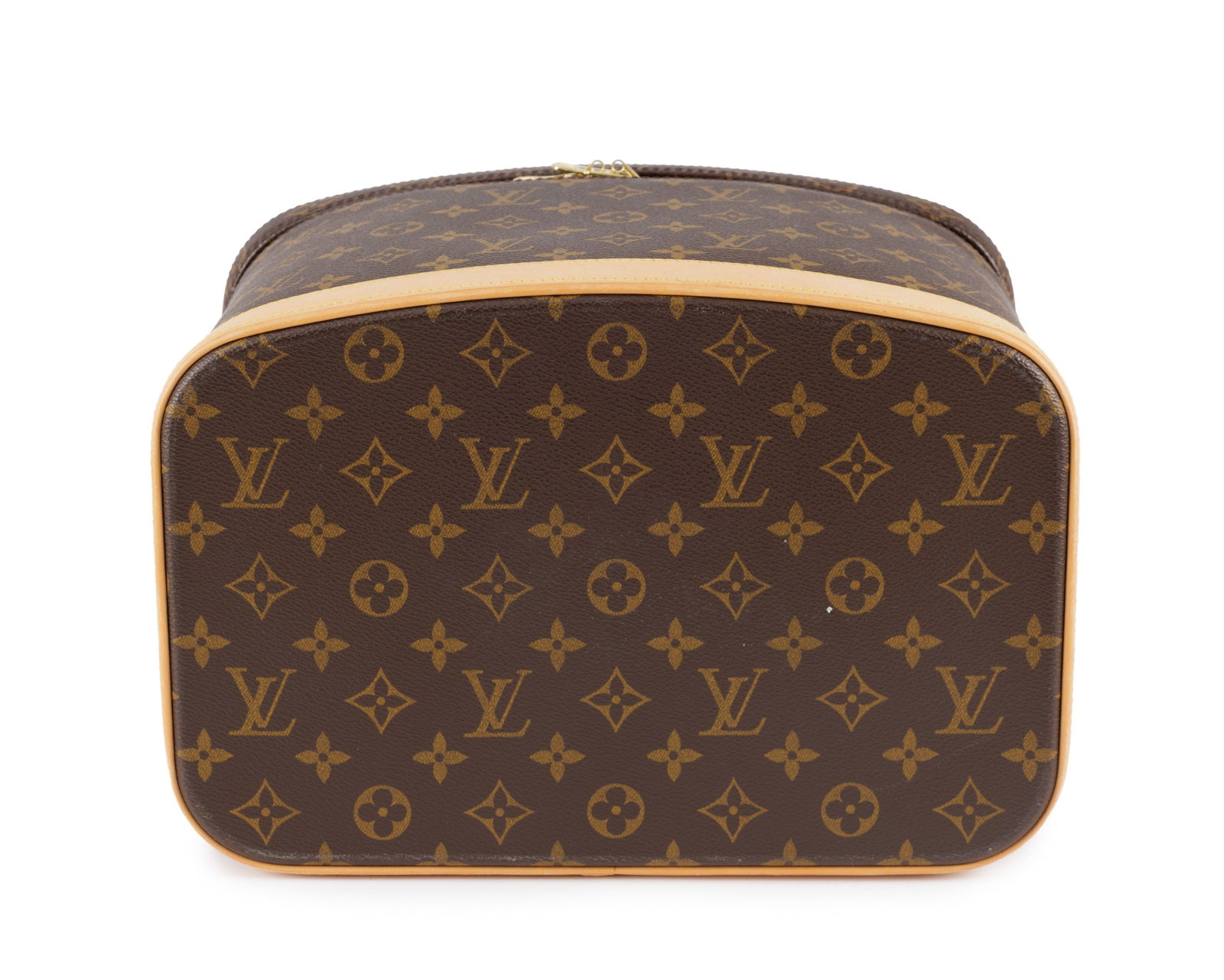 Louis Vuitton, vanity Nice en toile enduite Monogram et cuir naturel, poignée sur le dessus, av - 5