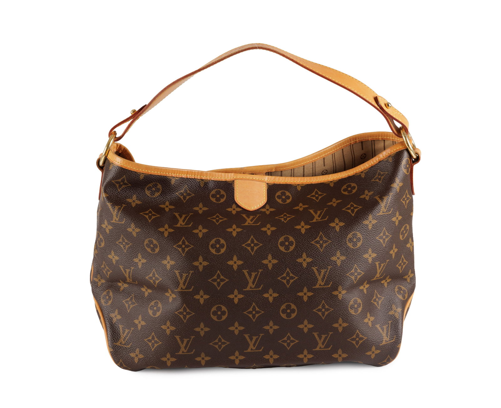 Louis Vuitton, sac Delightful en toile enduite Monogram et cuir naturel, housse, facture, 26x32 cm (1 of 5)