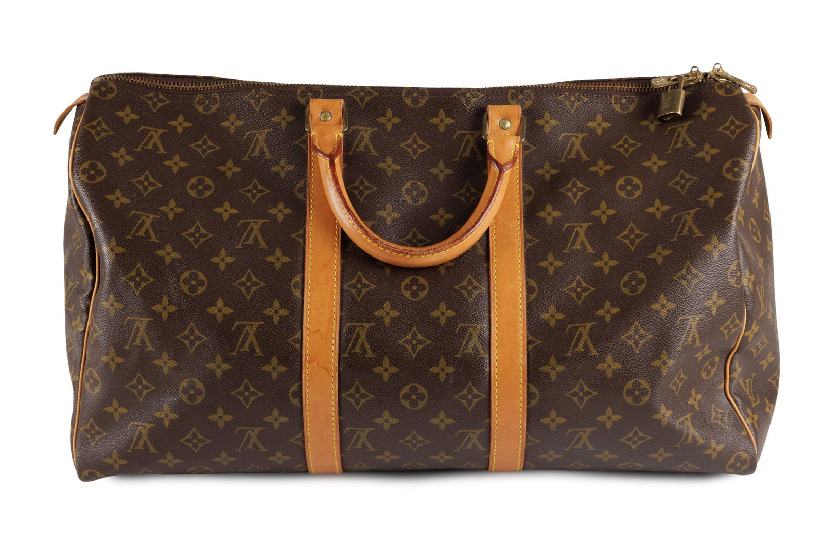 Louis Vuitton, sac Keepall 50 en toile enduite Monogram et cuir naturel, cadenas mais sans clefs, 26 - 2