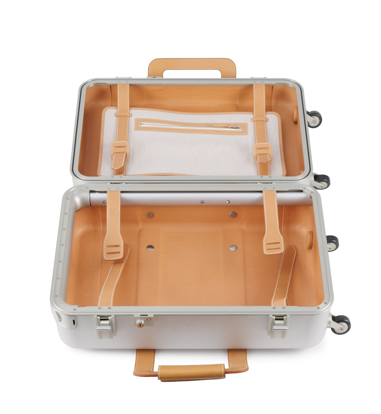 Hermès, valise ORION Aluminium, fibre de carbone et vache naturelle, poignée télescop - 5