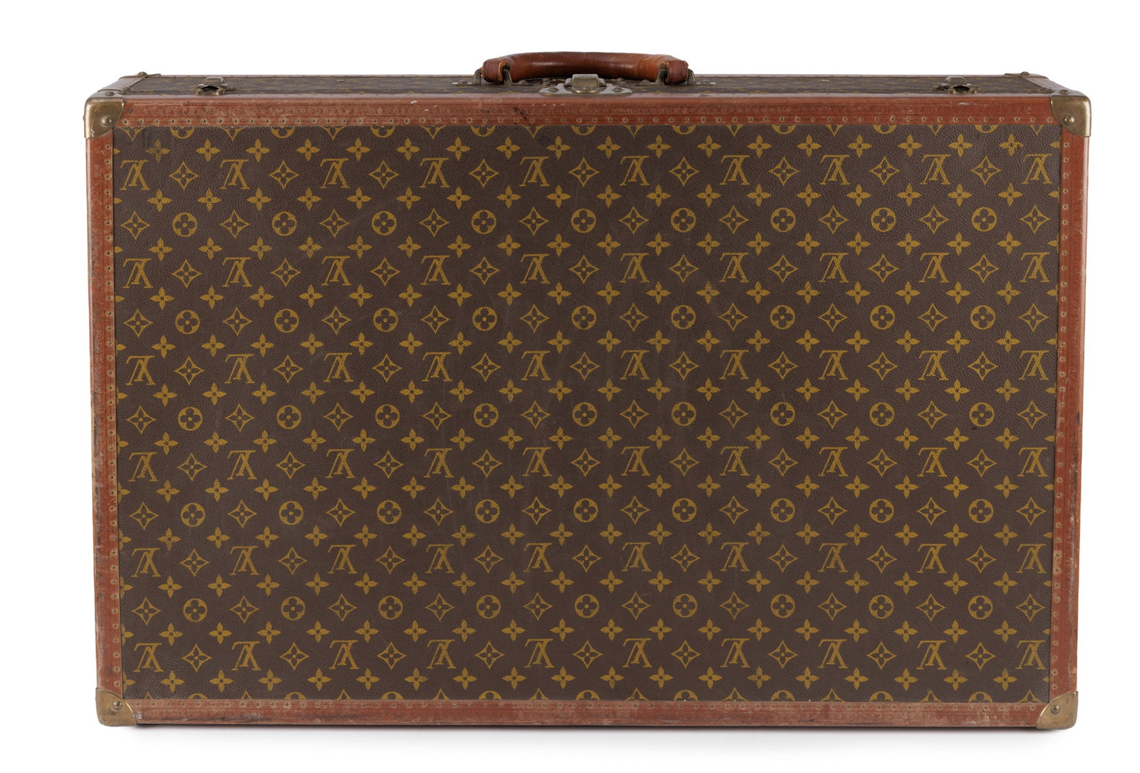 Louis Vuitton, 1 grande valise Bisten et 1 valise Alzer en toile enduite Monogram, cornières en - 4