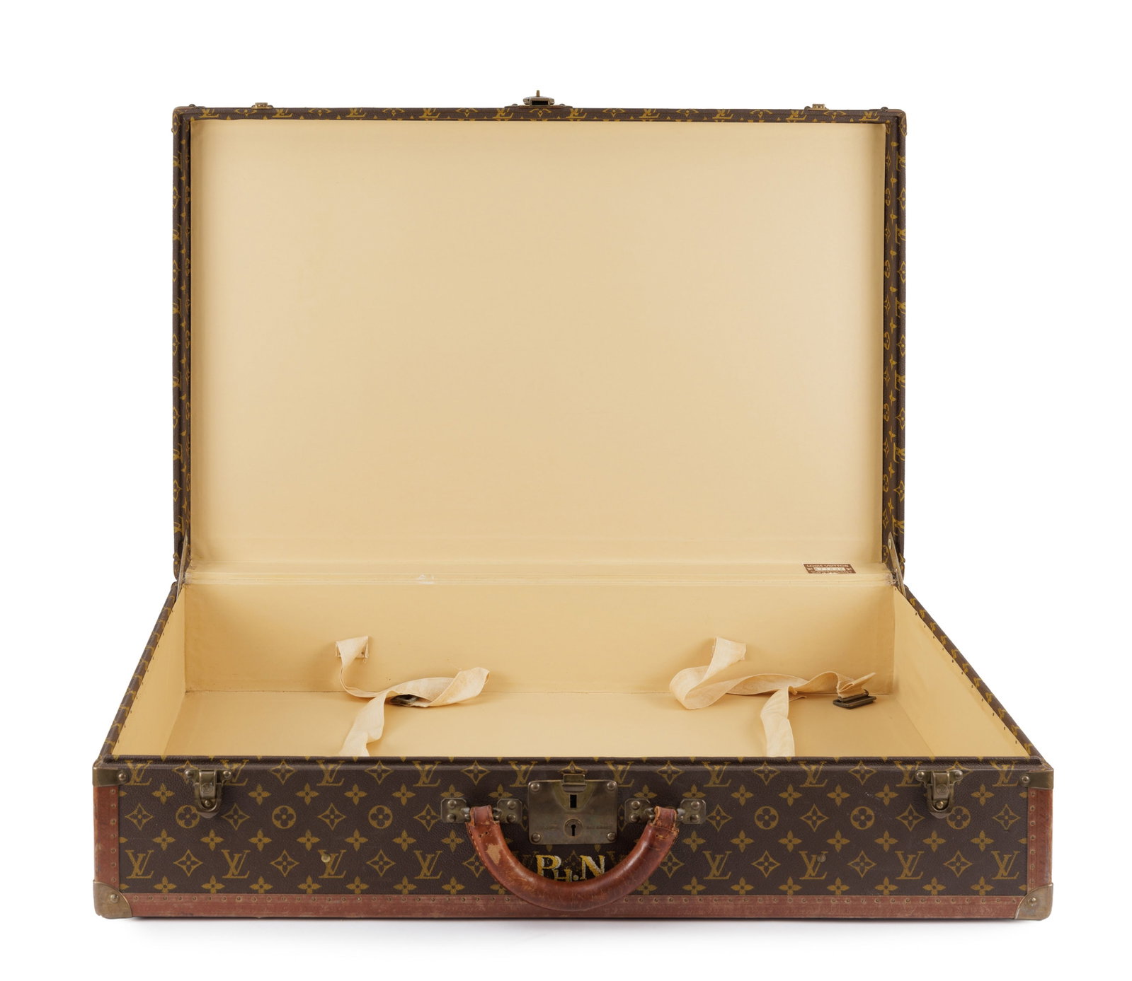 Louis Vuitton, 1 grande valise Bisten et 1 valise Alzer en toile enduite Monogram, cornières en - 5