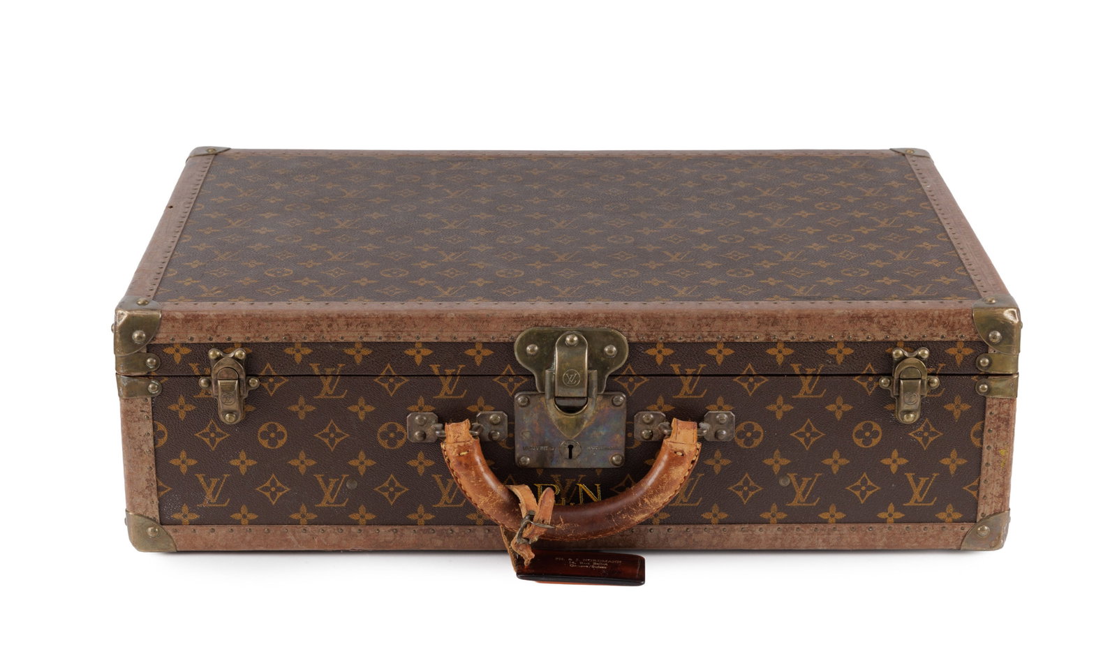 Louis Vuitton, 1 grande valise Bisten et 1 valise Alzer en toile enduite Monogram, cornières en - 6