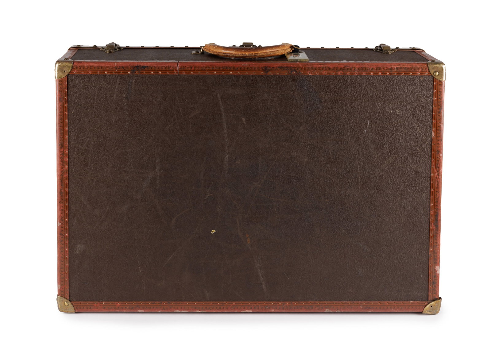 Louis Vuitton, 1 grande valise Alzer et 1 mallette Président en toile enduite marron, corni - 6
