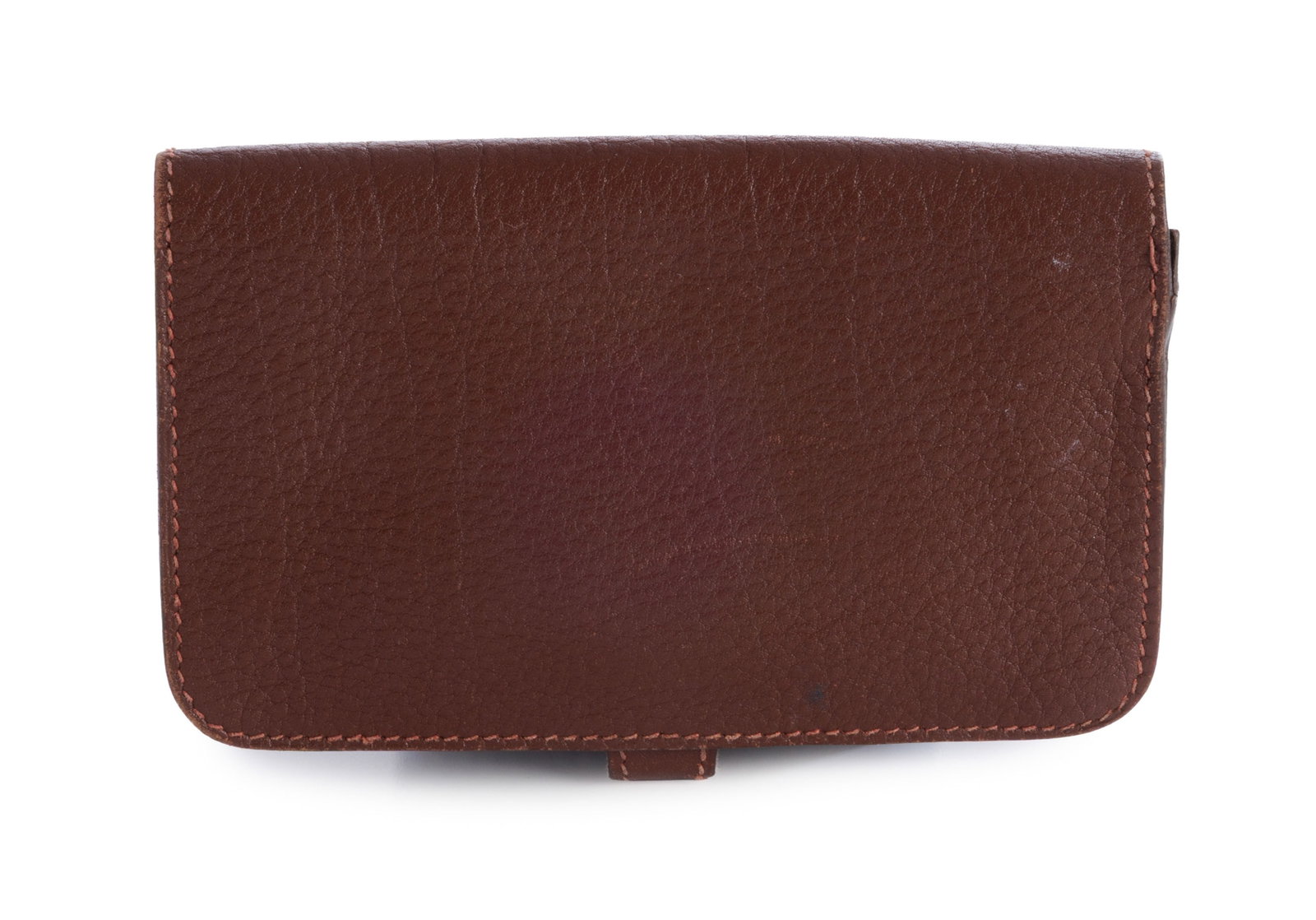 Hermès, Dogon porte clefs ou cartes en cuir grainé marron, année 1998, clous de selle - 4