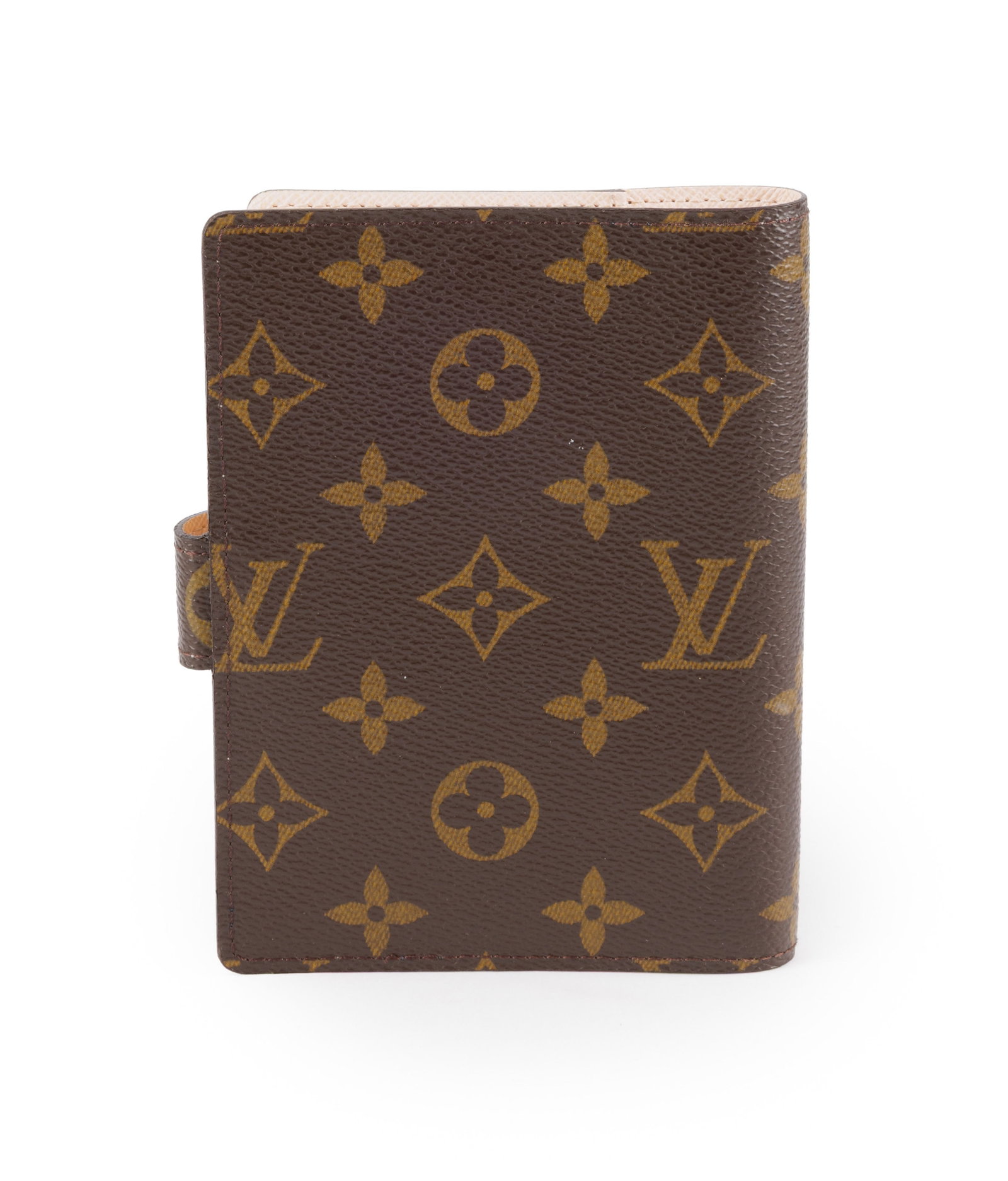 Louis Vuitton, porte agenda en toile enduite Monogram et crayon en métal doré Vuitton, int - 4