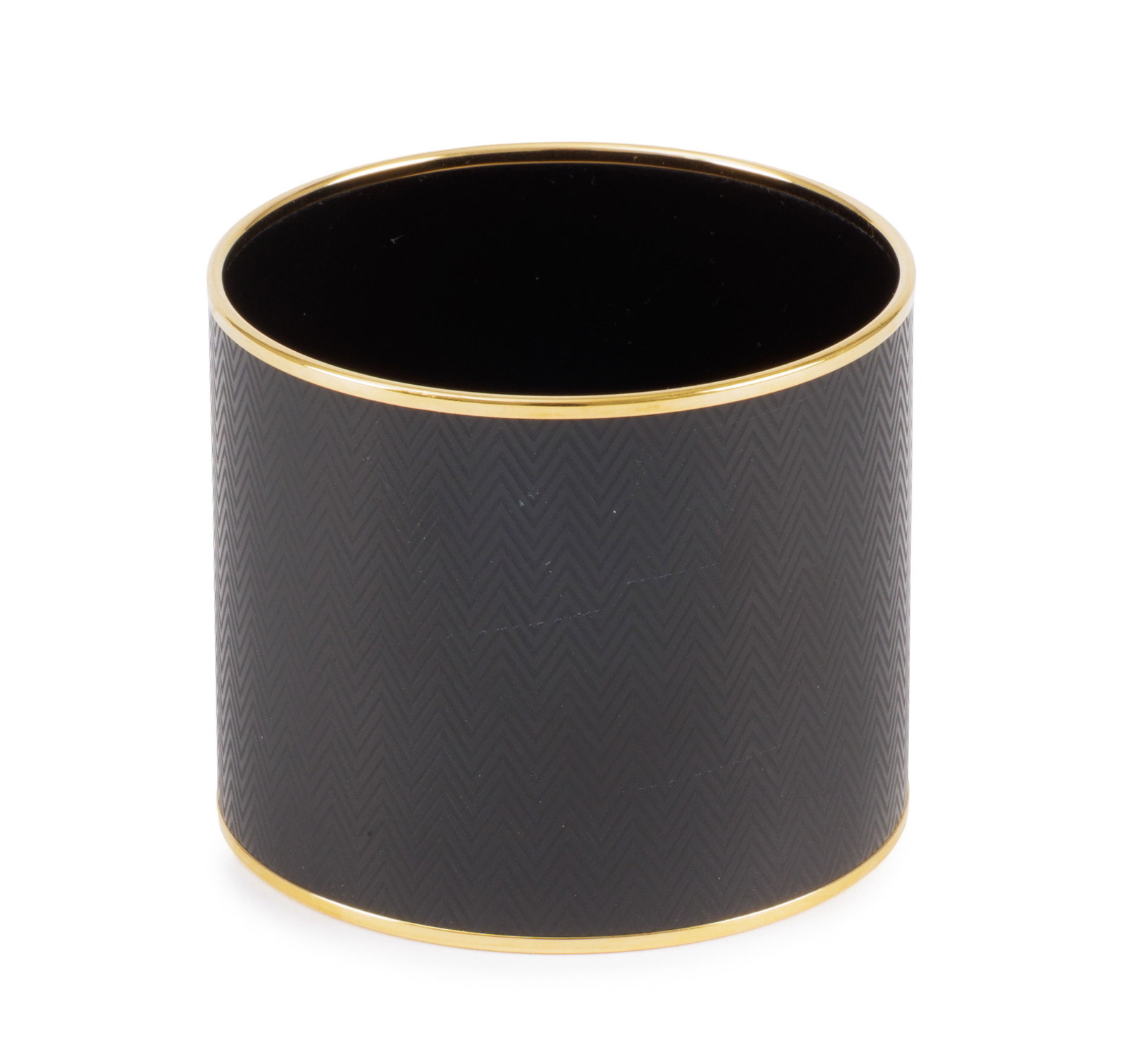 Hermès, bracelet en émail et métal plaqué or, diam. 7 cm: Hermès, bracelet en émail et métal plaqué or, diam. 7 cm