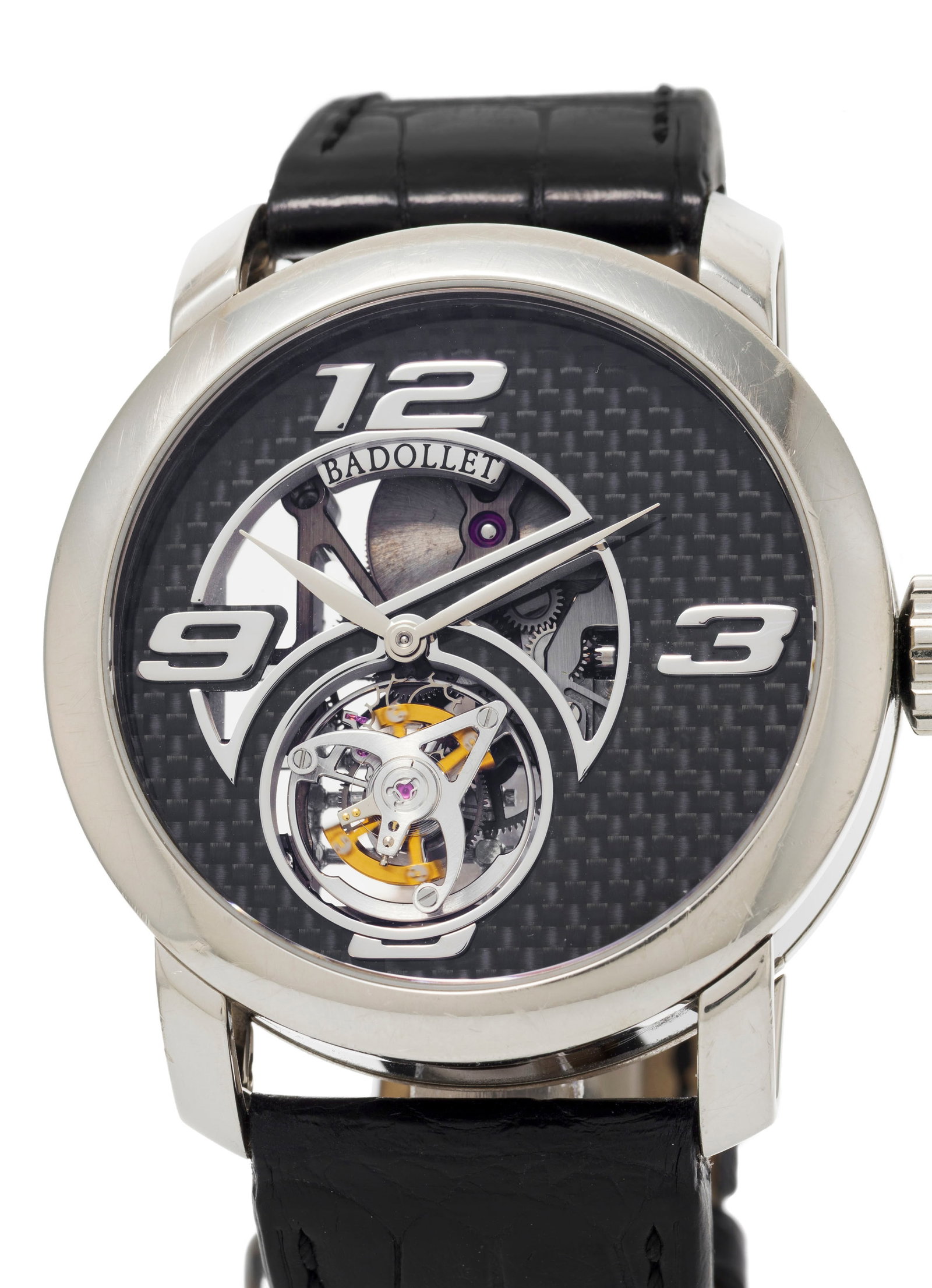 Badollet, Crystalball Bamboo, Pièce Unique, montre partiellement squelette en or gris 750 orn&# - 2