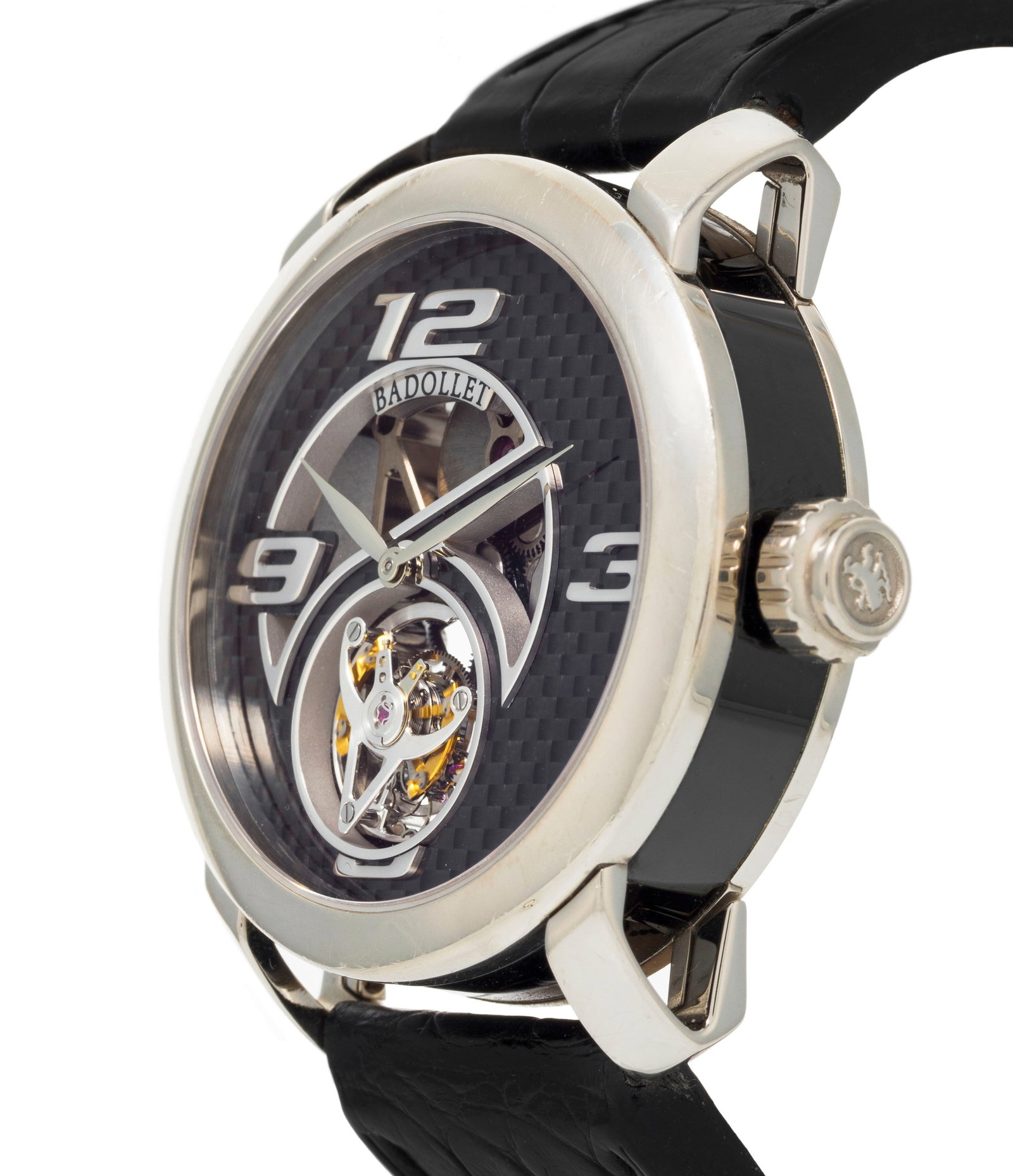 Badollet, Crystalball Bamboo, Pièce Unique, montre partiellement squelette en or gris 750 orn&# - 3