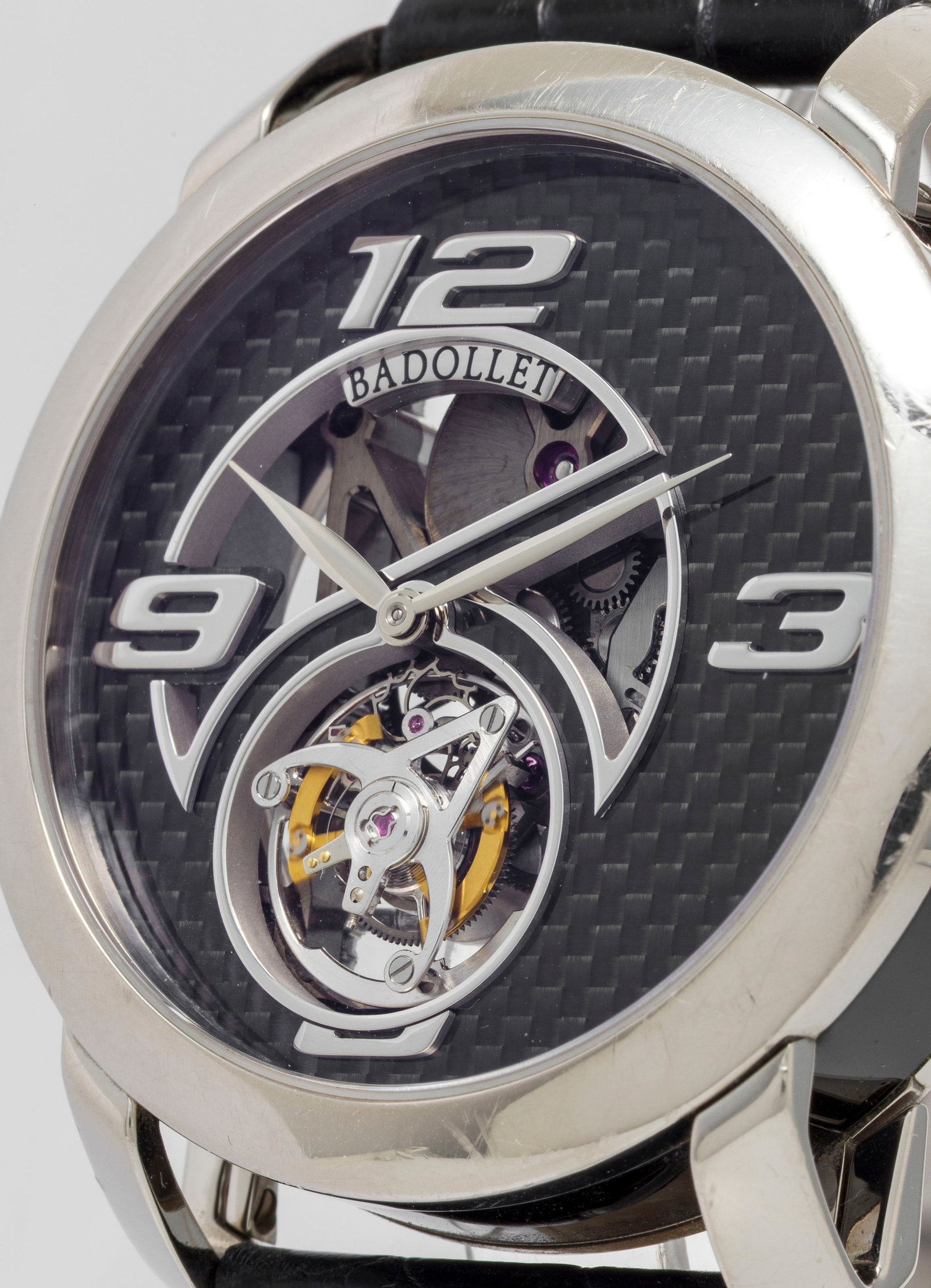 Badollet, Crystalball Bamboo, Pièce Unique, montre partiellement squelette en or gris 750 orn&# - 5