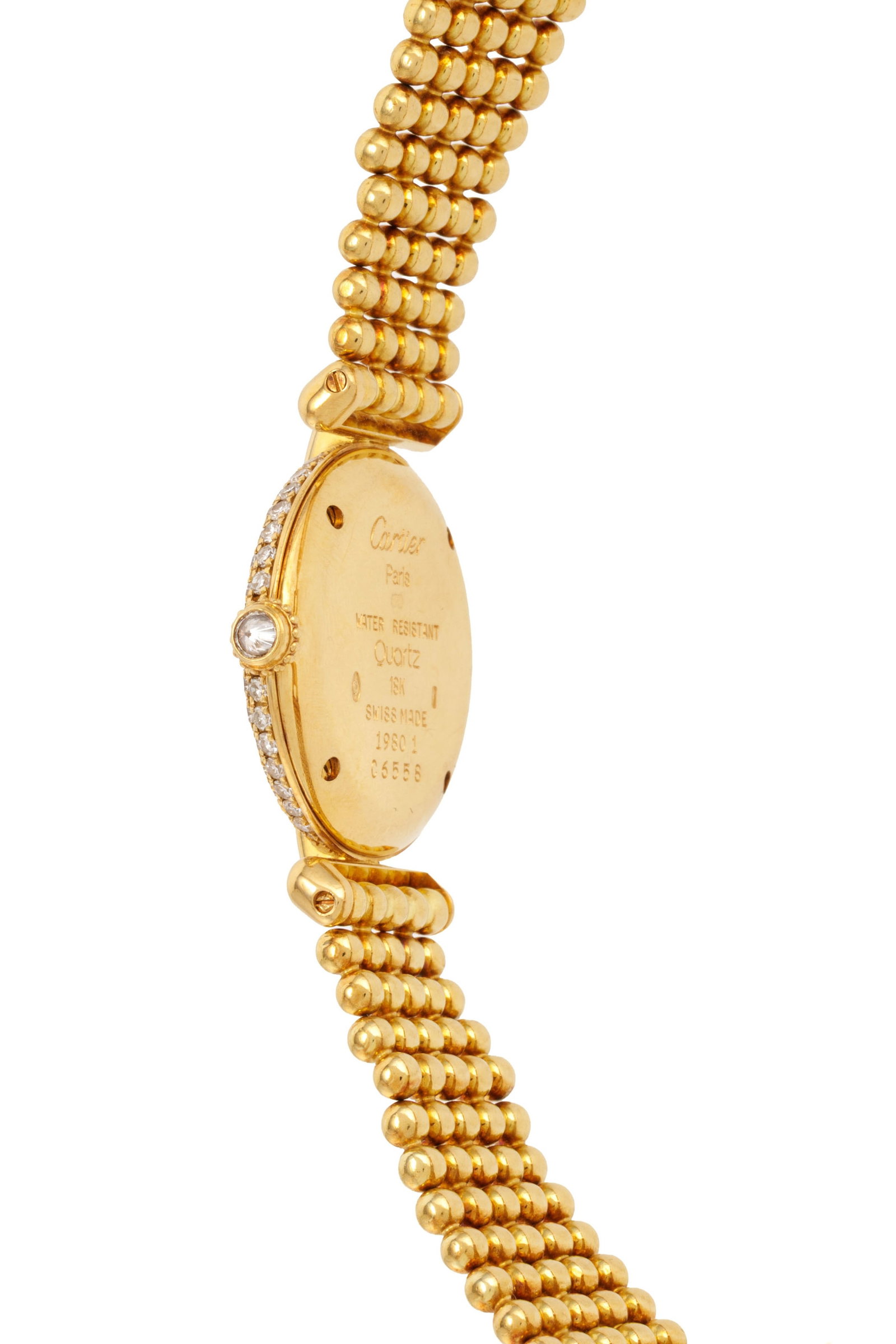 Cartier, Colisée, réf. 1980 1, montre-bracelet en or 750 sertie de diamants Mouvement: c - 3