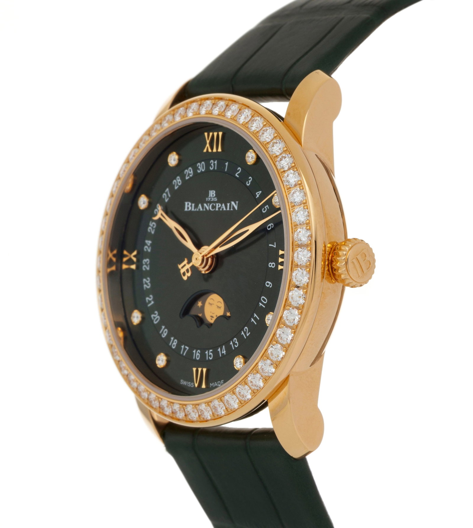 Blancpain, Villeret Quantième Phases de Lune, réf. 6126-2953-55B, montre en or rose 750 av - 2