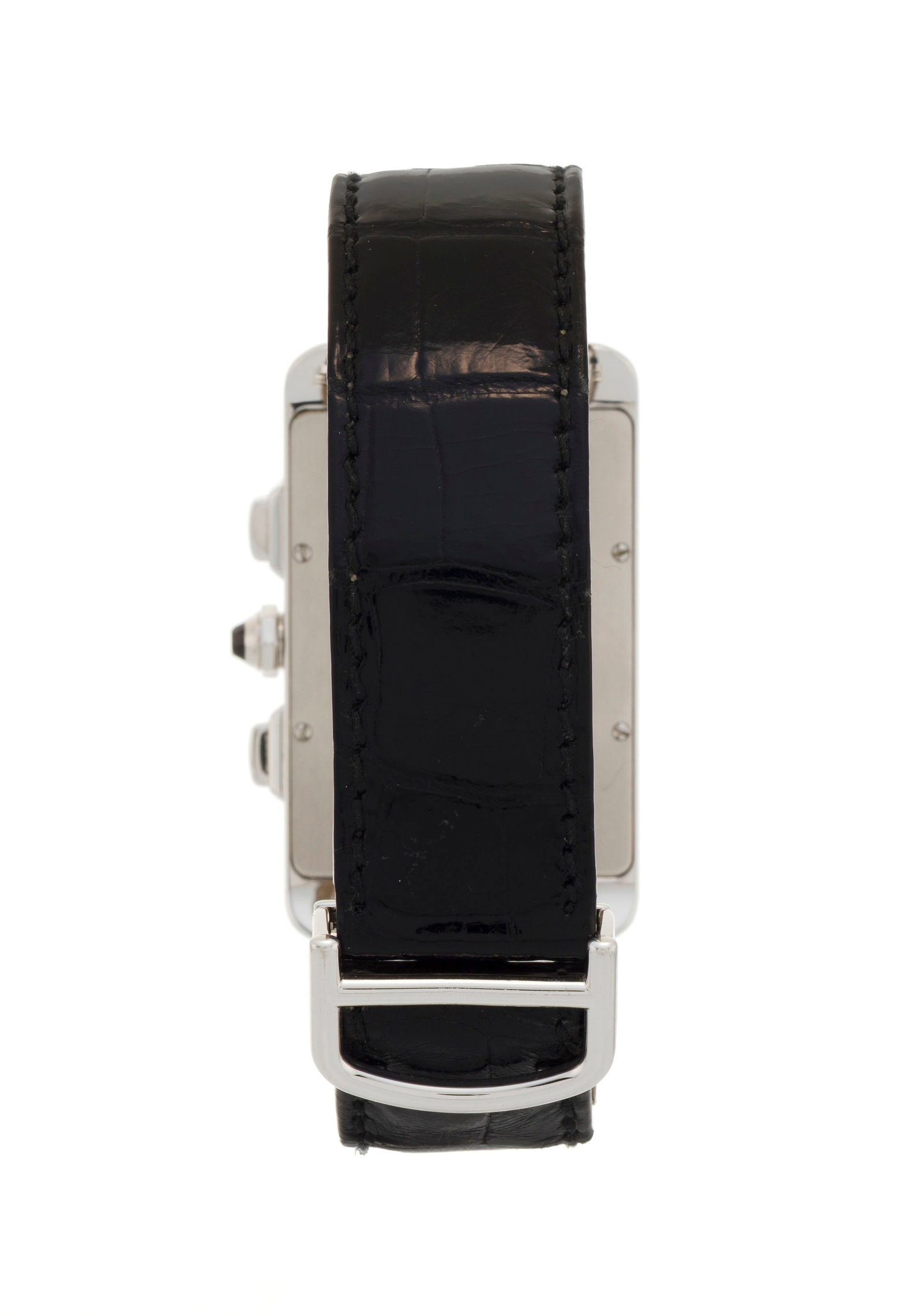 Cartier, Tank Américaine, réf. 2312, montre chronographe en or gris 750 Mouvement: cal.  - 3