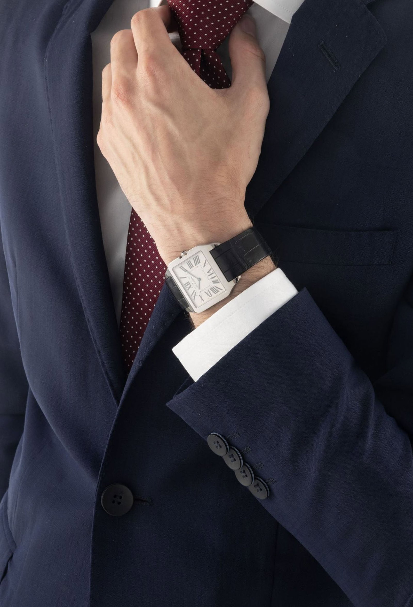 Cartier, Santos Dumont, réf. 2651, montre en or gris 750 Mouvement: cal. 430 MC, mécaniq - 4