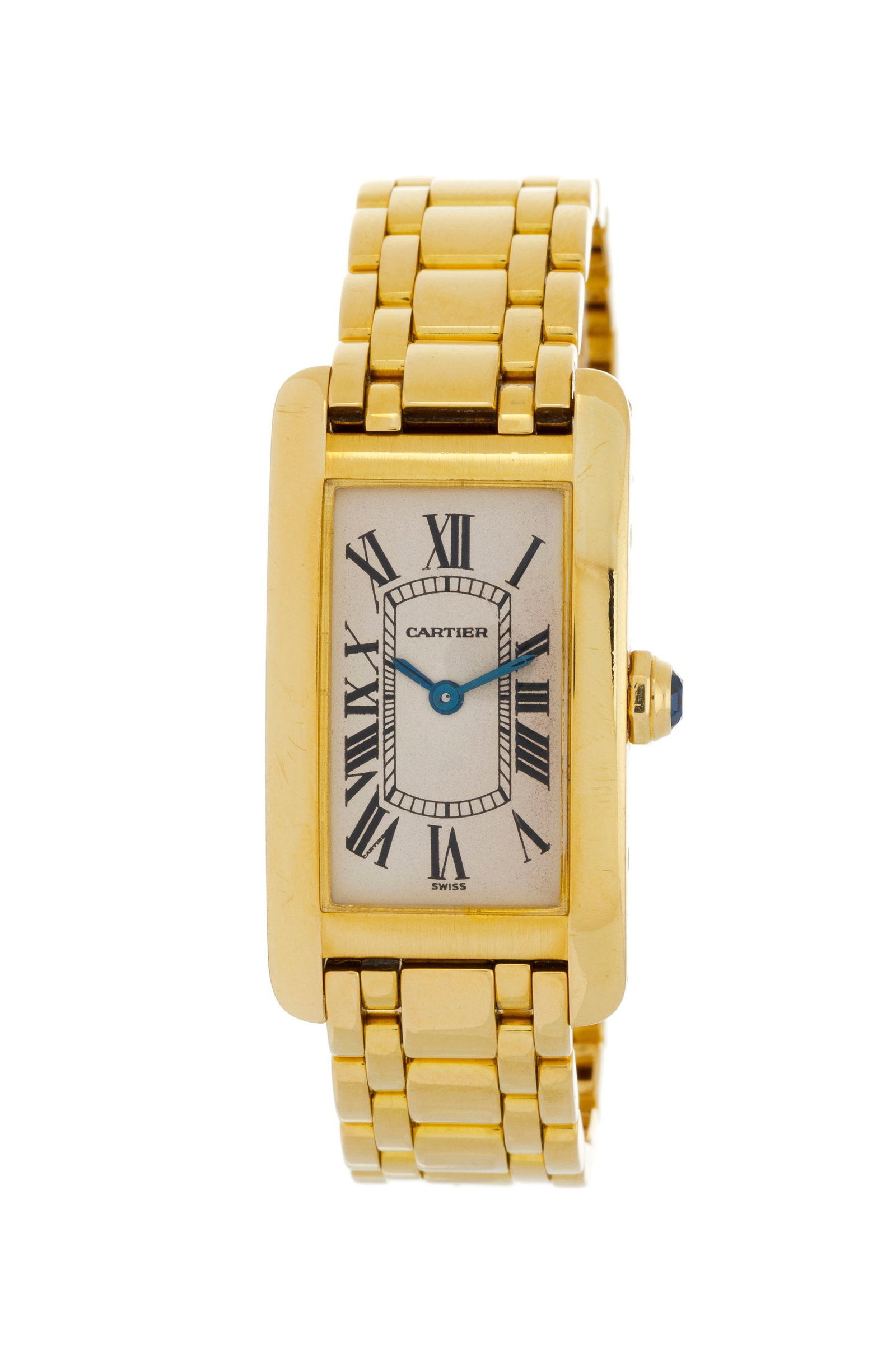 Cartier, Tank Américaine, réf 1710 1, montre-bracelet en or 750, circa 1995 Mouvement: q: Cartier, Tank Américaine, réf 1710 1, montre-bracelet en or 750, circa 1995 Mouvement: quartz Boîtier: n°C110964, larg. 19 mm Signature: cadran, mouvement, boîtier, bracelet