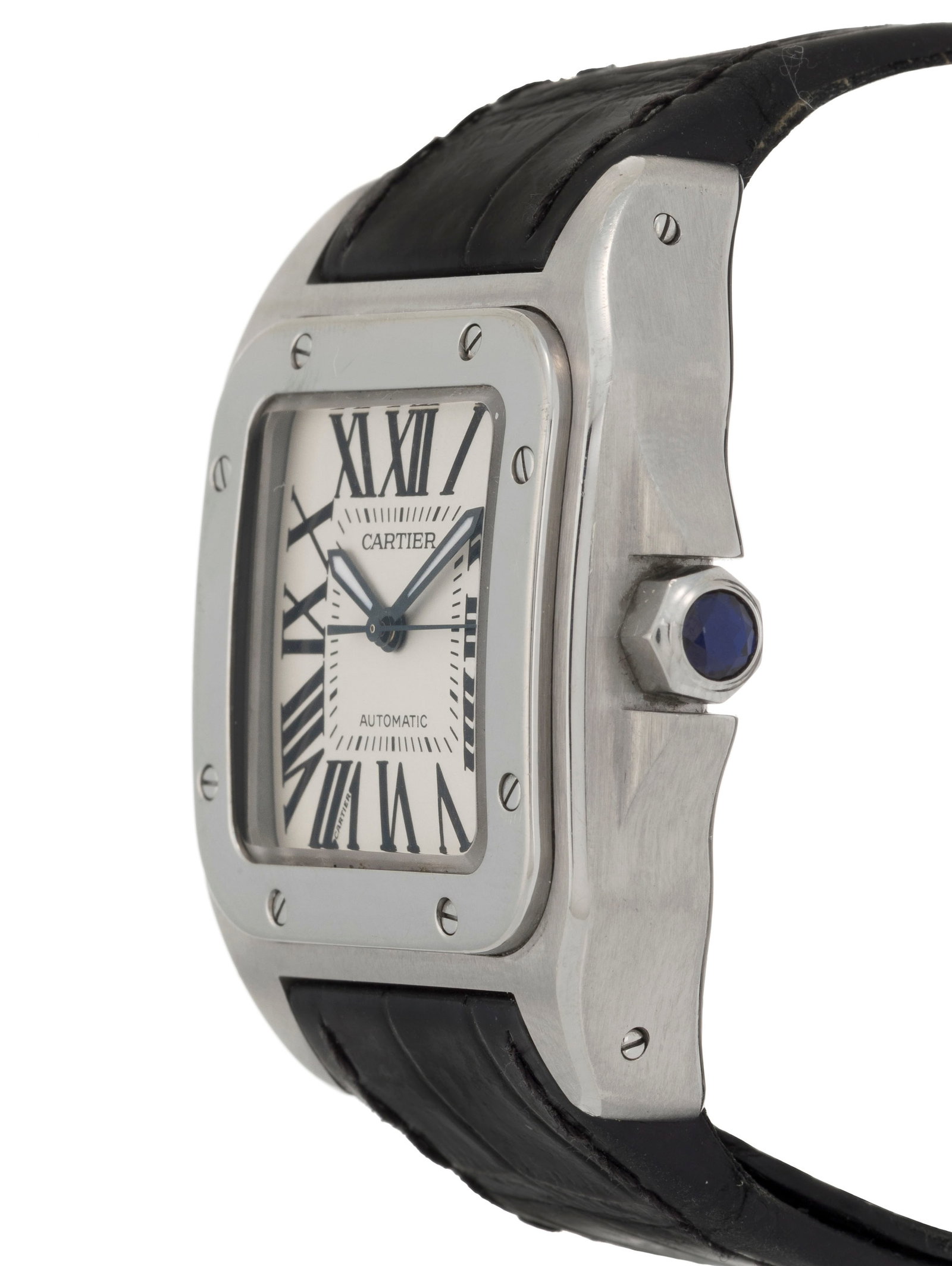 Cartier, Santos 100, réf. 2878, montre en acier Mouvement: cal. 076/ETA 2671, automatique, 2 - 2