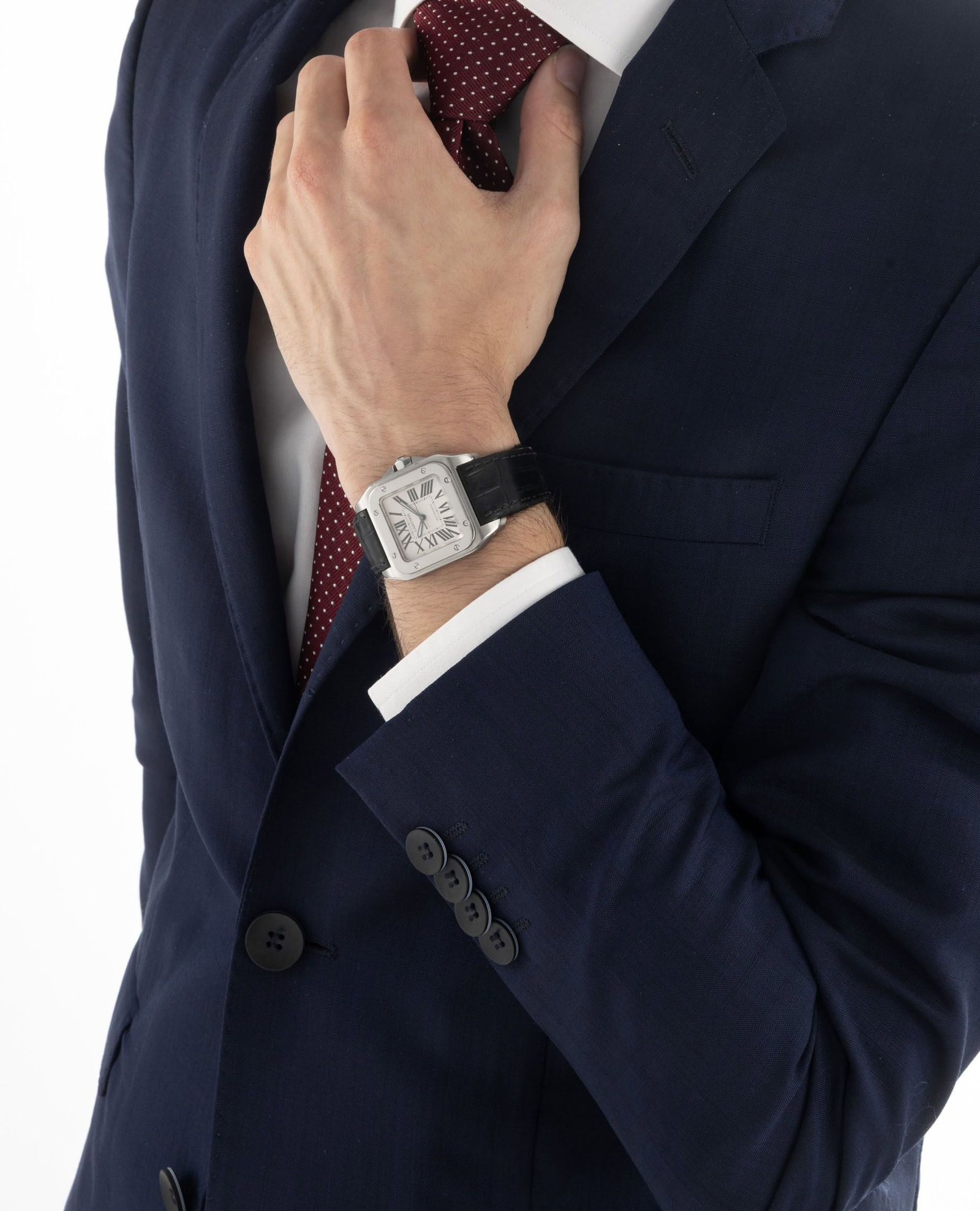 Cartier, Santos 100, réf. 2878, montre en acier Mouvement: cal. 076/ETA 2671, automatique, 2 - 4
