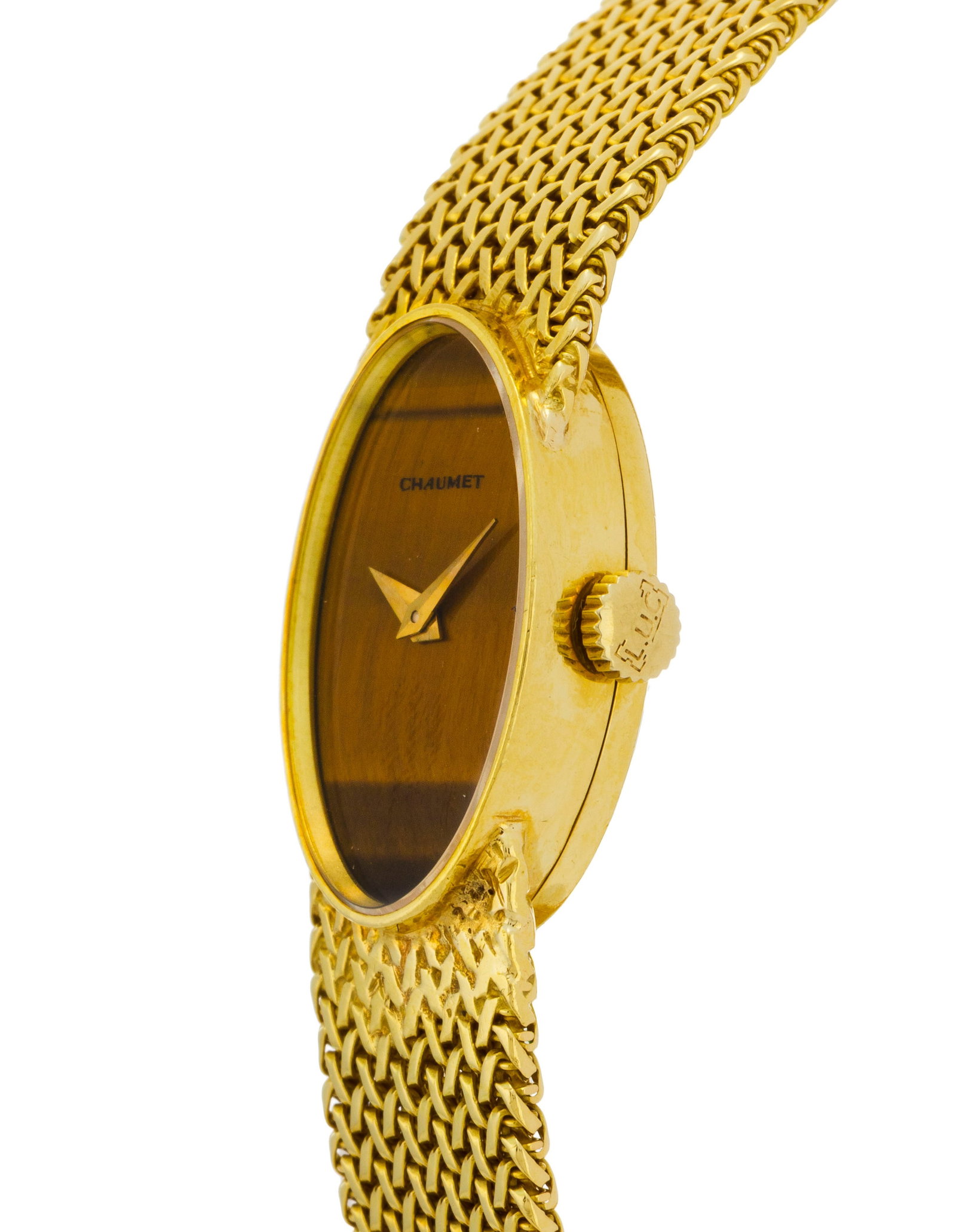 Chaumet et Chopard, montre-bracelet en or 750 ornée d'un cadran en œil-de-tigre, anné - 2