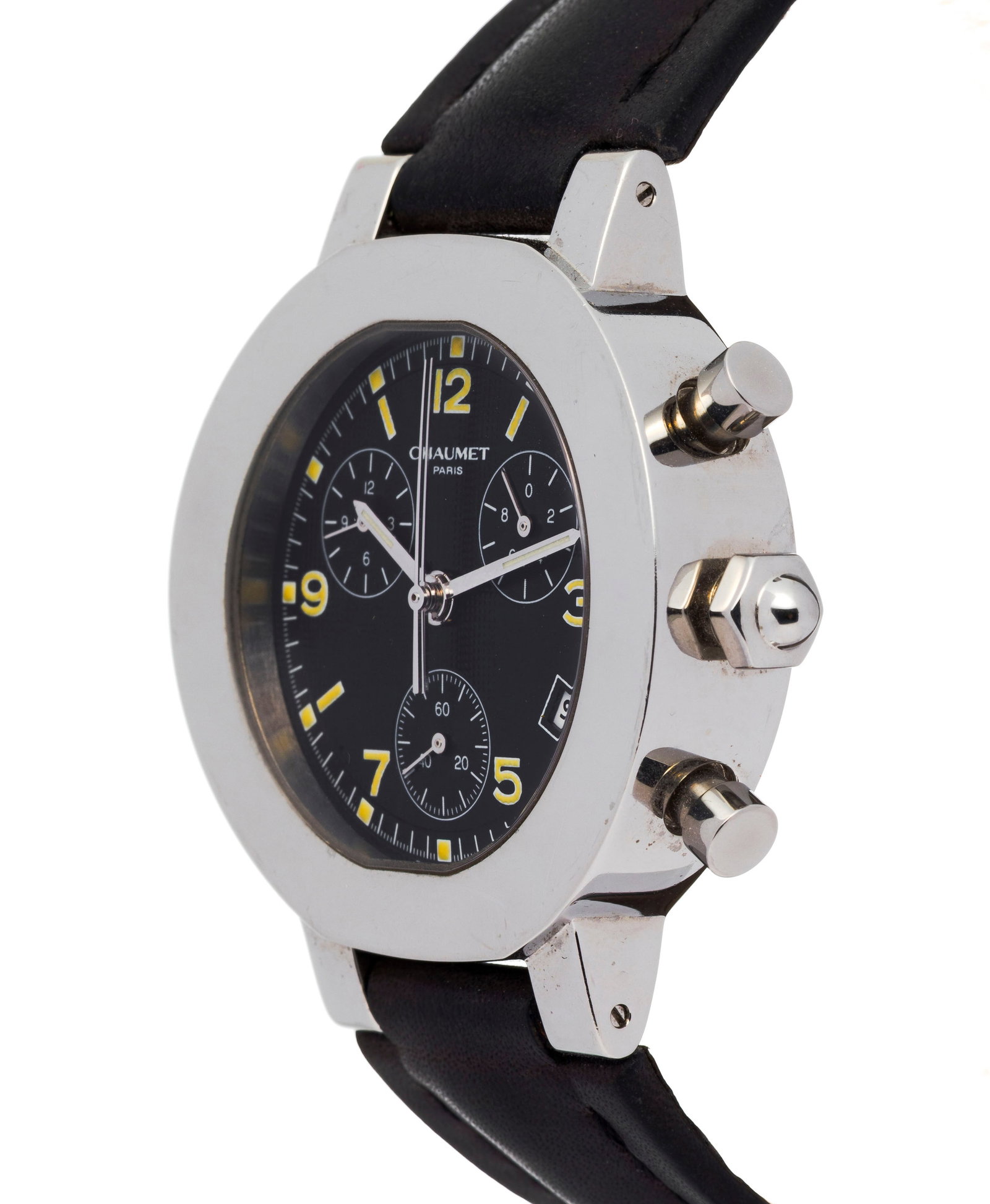 Chaumet, montre chronographe à rattrapante en acier Mouvement: cal. ETA 251.262, quartz, 27 r - 2