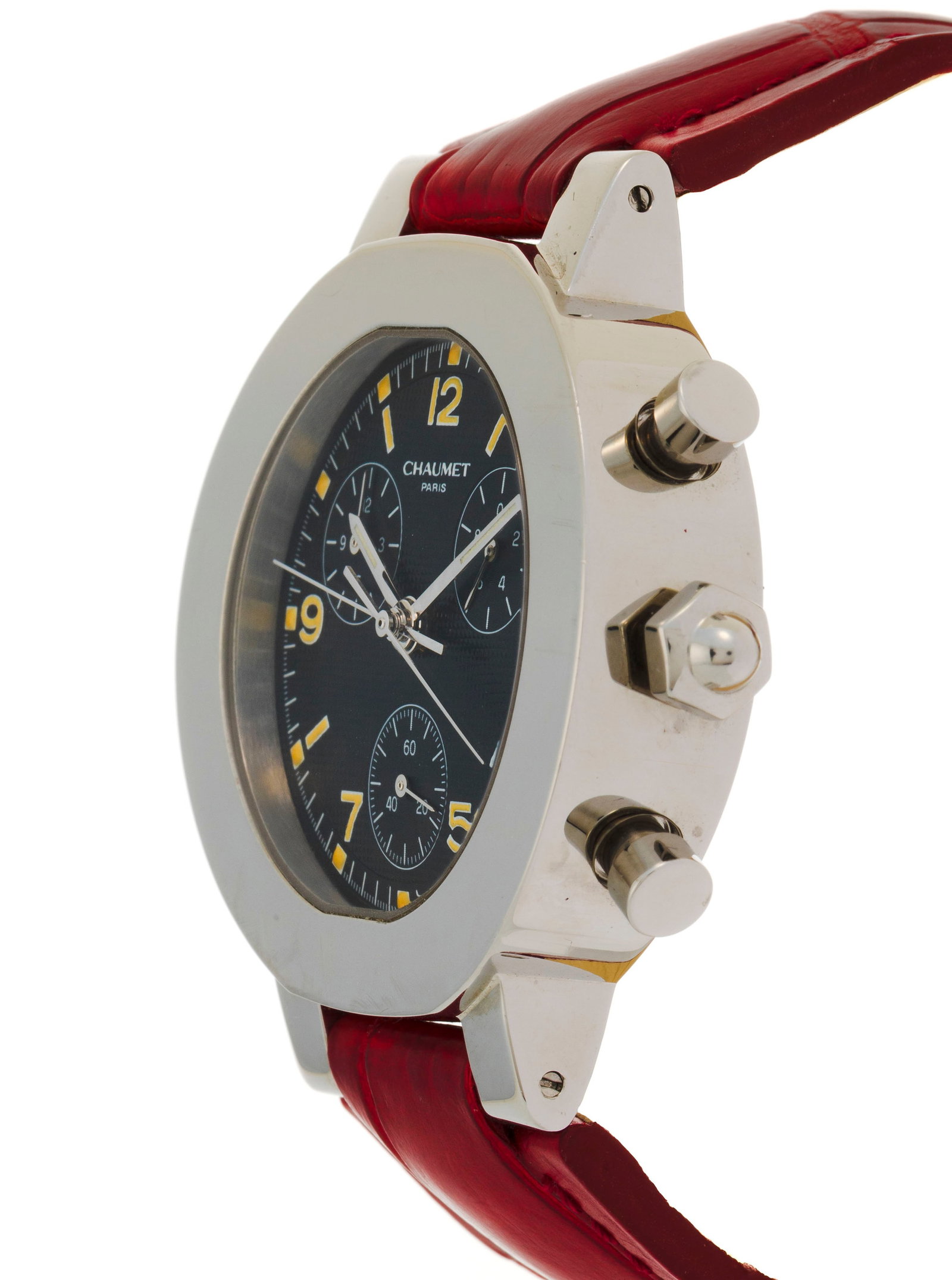Chaumet, montre chronographe en acier Mouvement: cal. ETA 251.262, quartz, 27 rubis Boîtie - 2