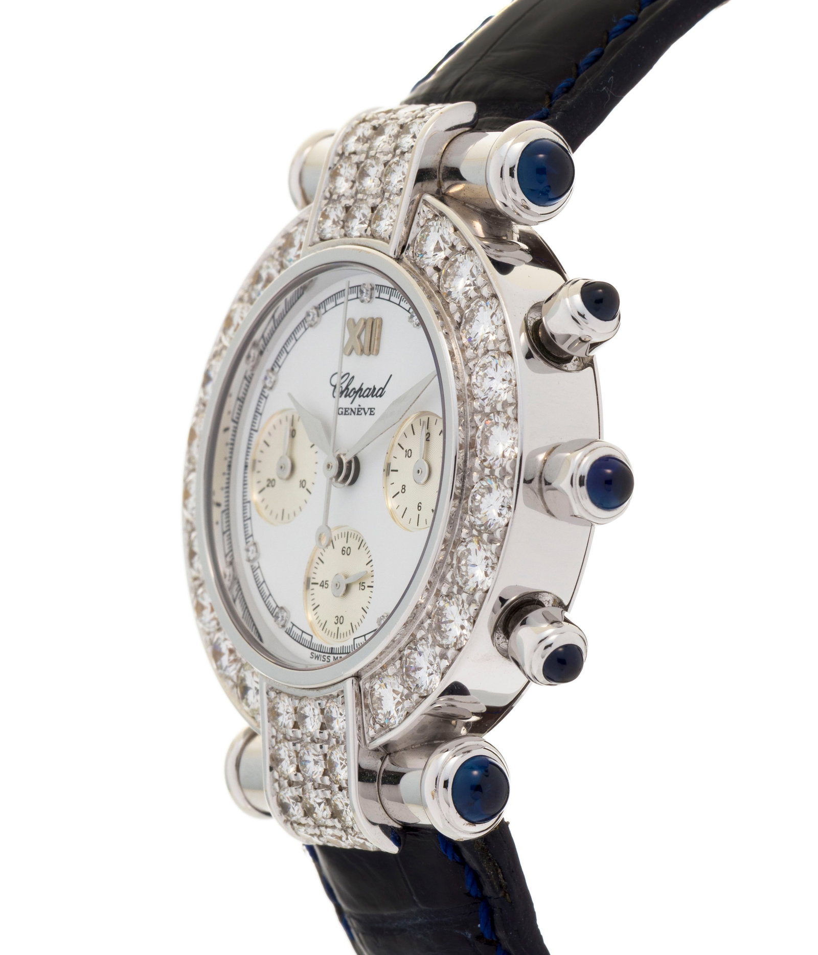 Chopard, Impériale, réf. 4143/383168, montre chronographe en or gris 750 avec index et lun - 2