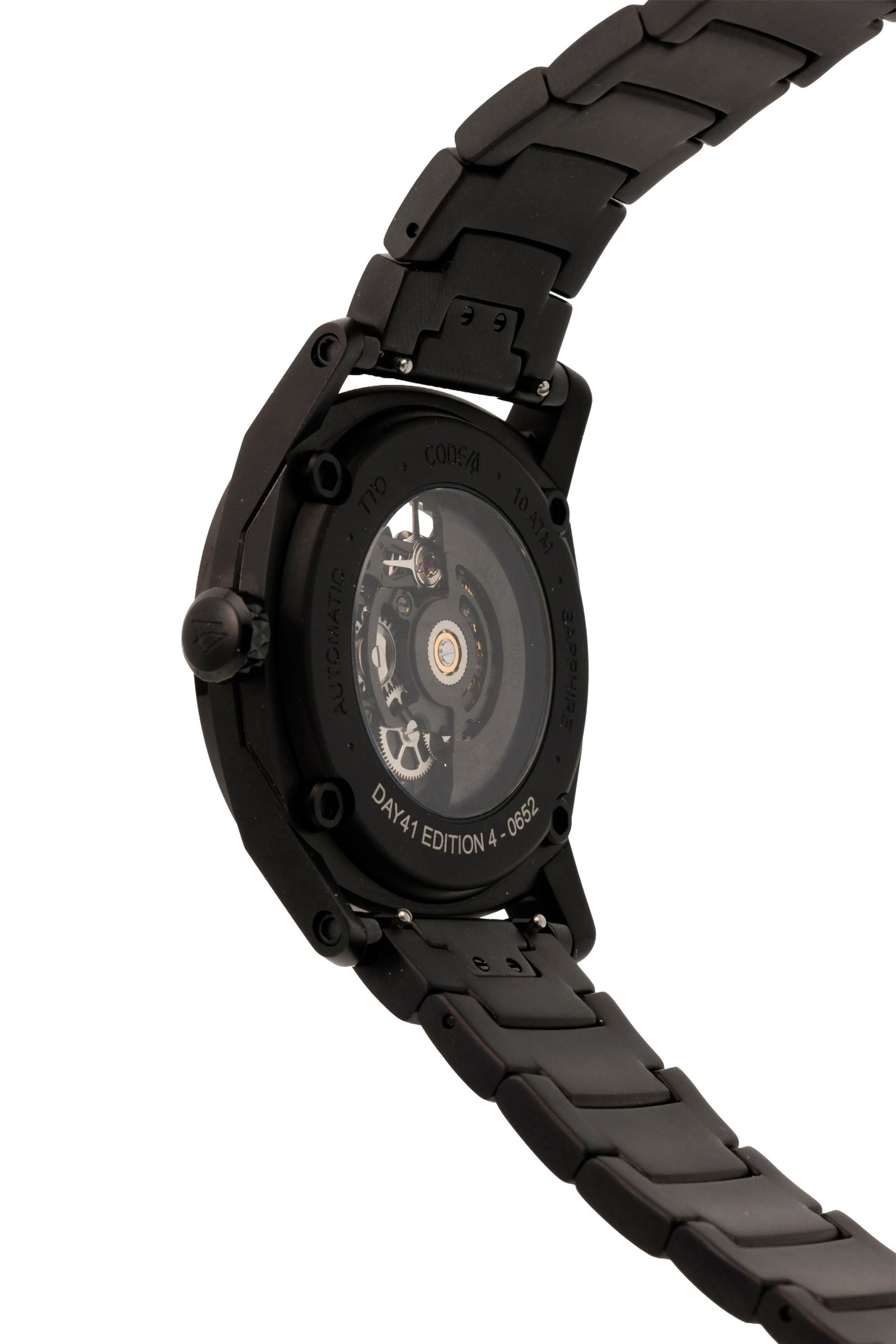Code41, Day 41, réf. Edition 4-0652, montre-bracelet squelette en acier avec revêtement no - 3