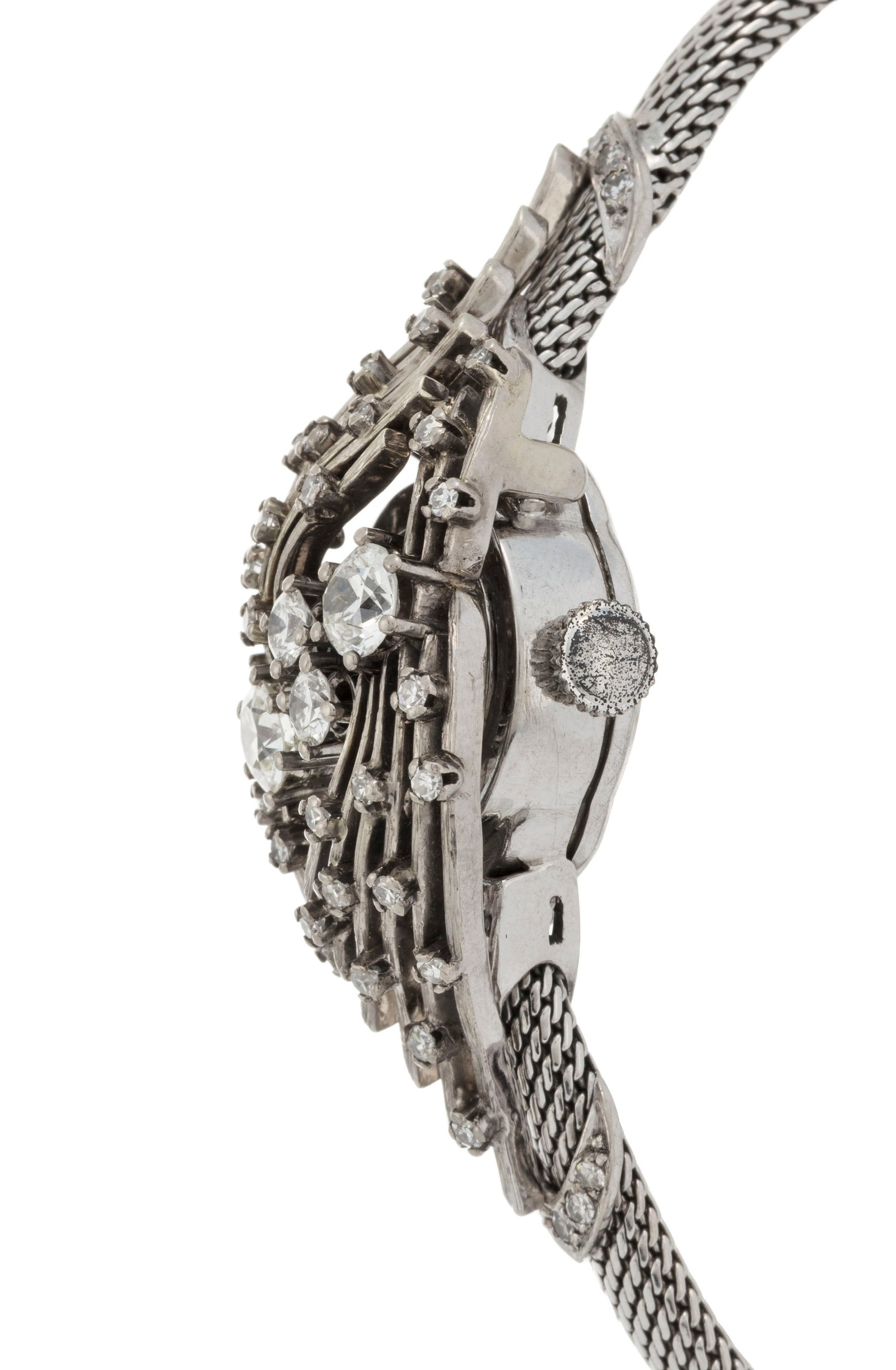 Ebel, montre-bracelet secrète en or gris 750 sertie de diamants Mouvement: cal. 55/ AS 1012,  - 2