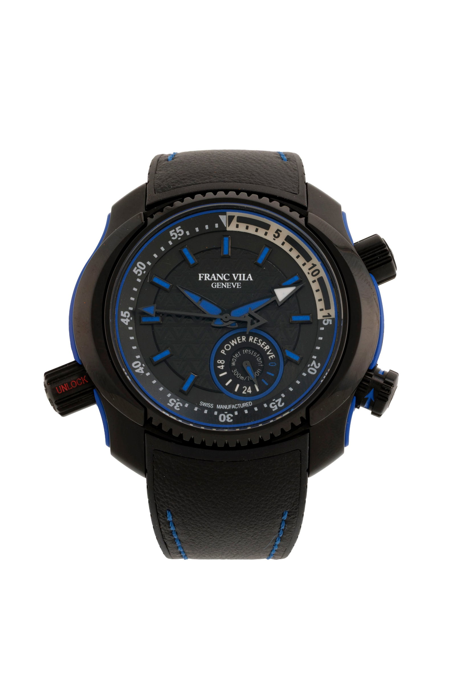 Franc Vila, I_ntrepido Diver Superligero_, réf. FVI62, montre en acier avec revêtement PVD: Franc Vila, I_ntrepido Diver Superligero_, réf. FVI62, montre en acier avec revêtement PVD noir, circa 2021 Mouvement: cal. FV 61, automatique, 26 rubis Boîtier: n°05973, larg. 51