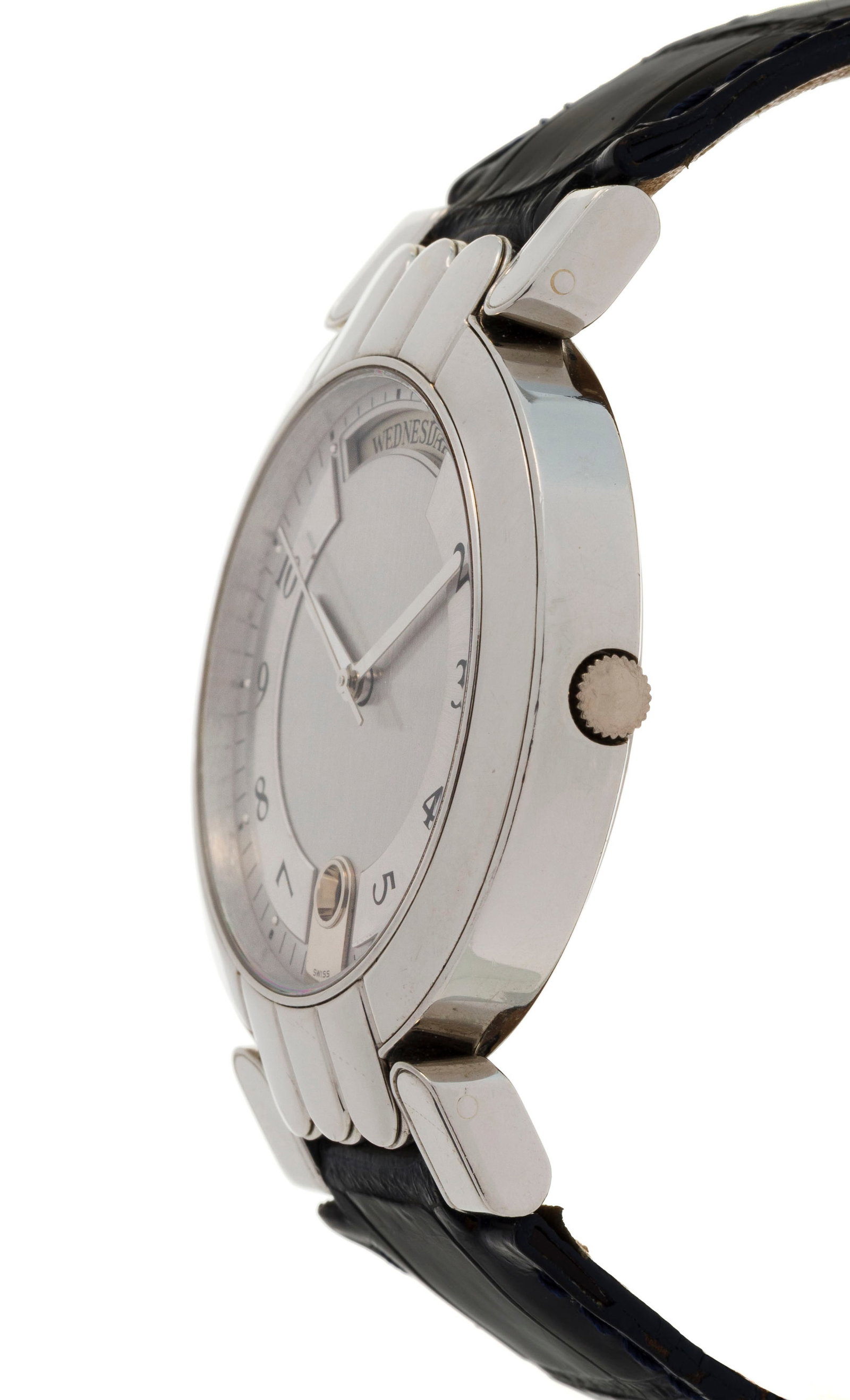 Harry Winston, montre en platine avec indication du jour et de la date Mouvement: cal. ETA 2834-2, - 2