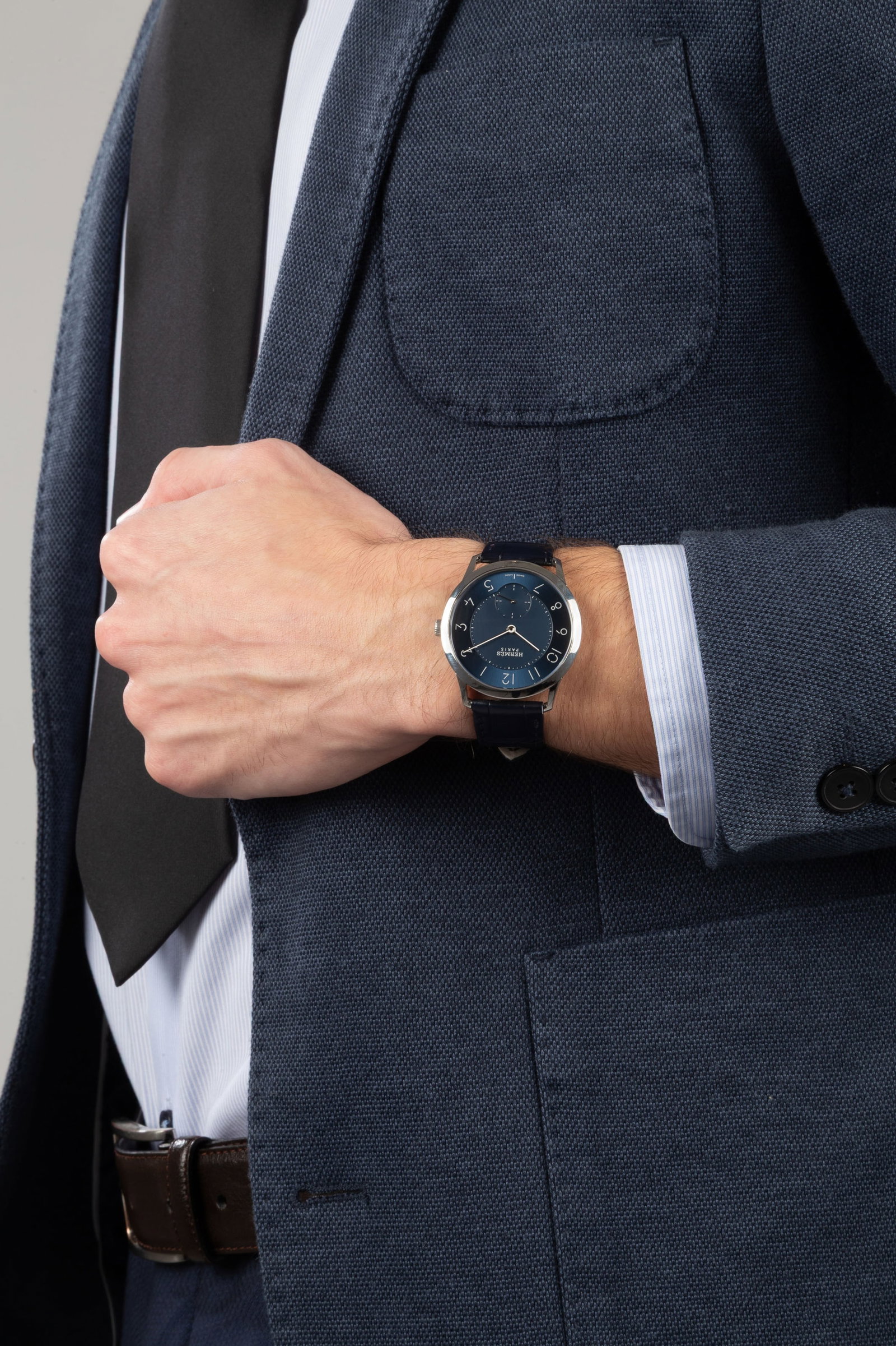 Hermès, Slim D'Hermès, réf. CA2.810, montre petite seconde en acier Mouvement: cal. - 4