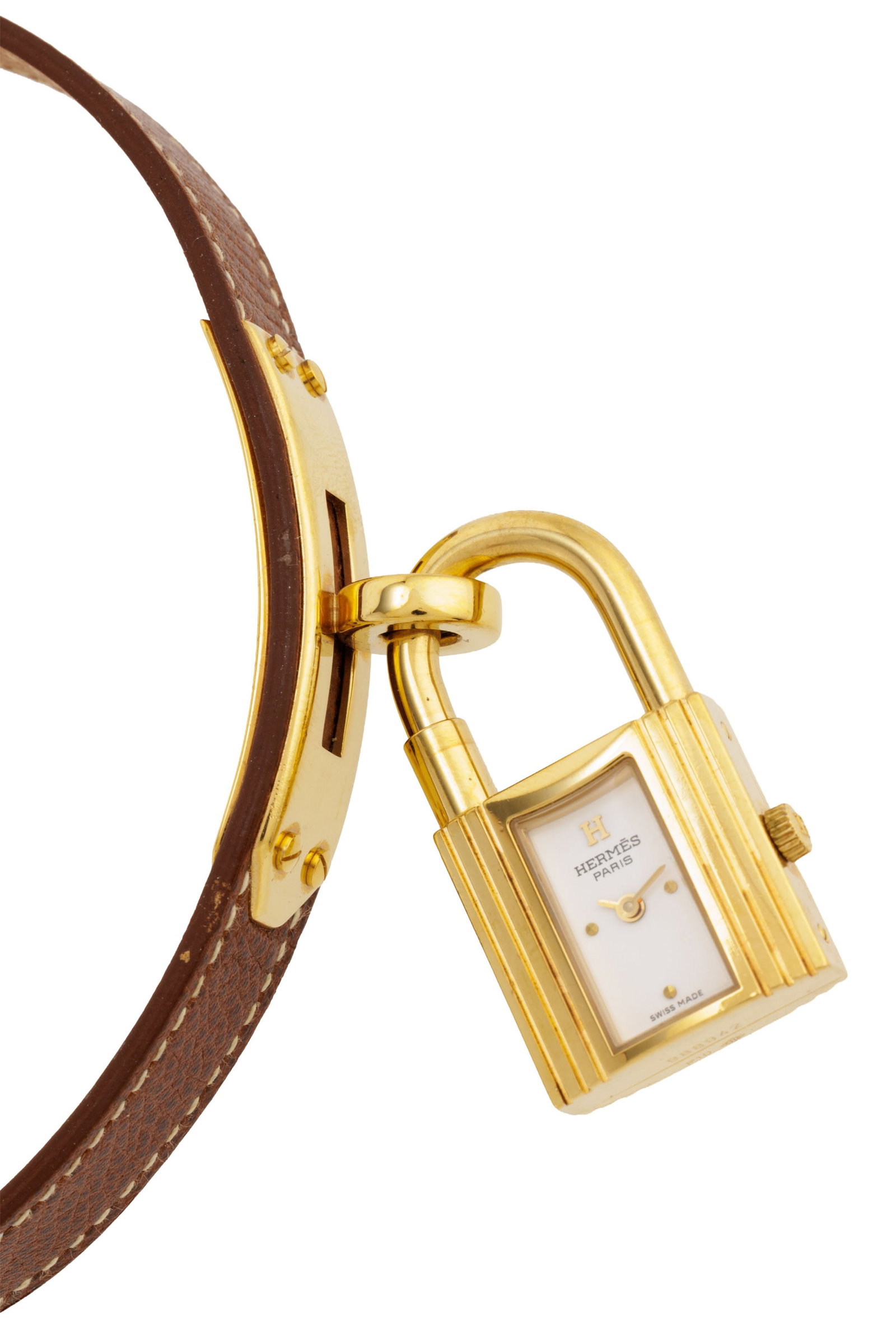 Hermès, Kelly, réf. KE1.201, montre plaqué or Mouvement: cal. ETA 901.001, quartz, - 3