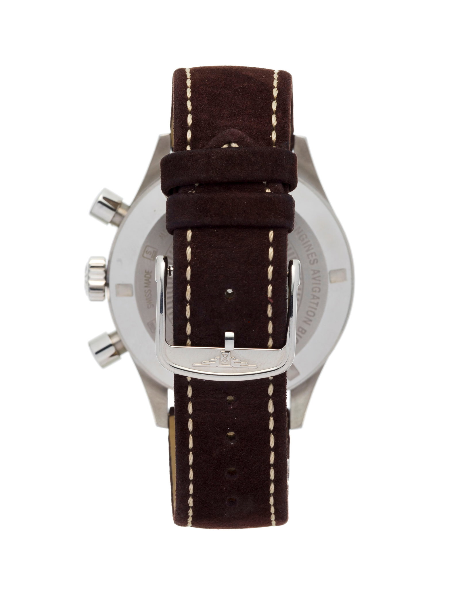 Longines, Avigation Big Eye, réf. L2.816.4, montre chronographe en acier Mouvement: cal. L 6 - 3