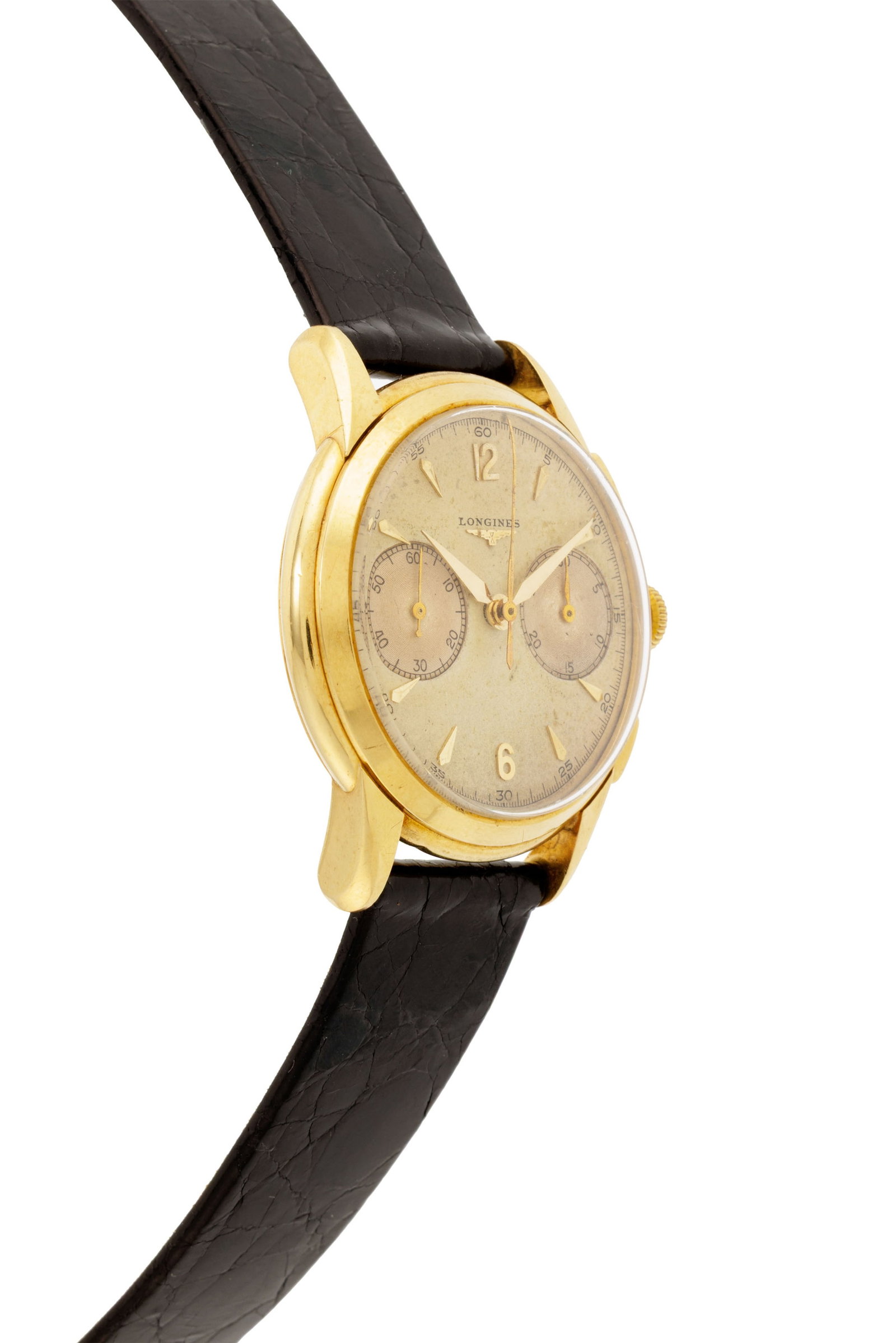 Longines, réf. 5965, montre chronographe en or 750, années 1950 Mouvement: cal. 30CH, m& - 2