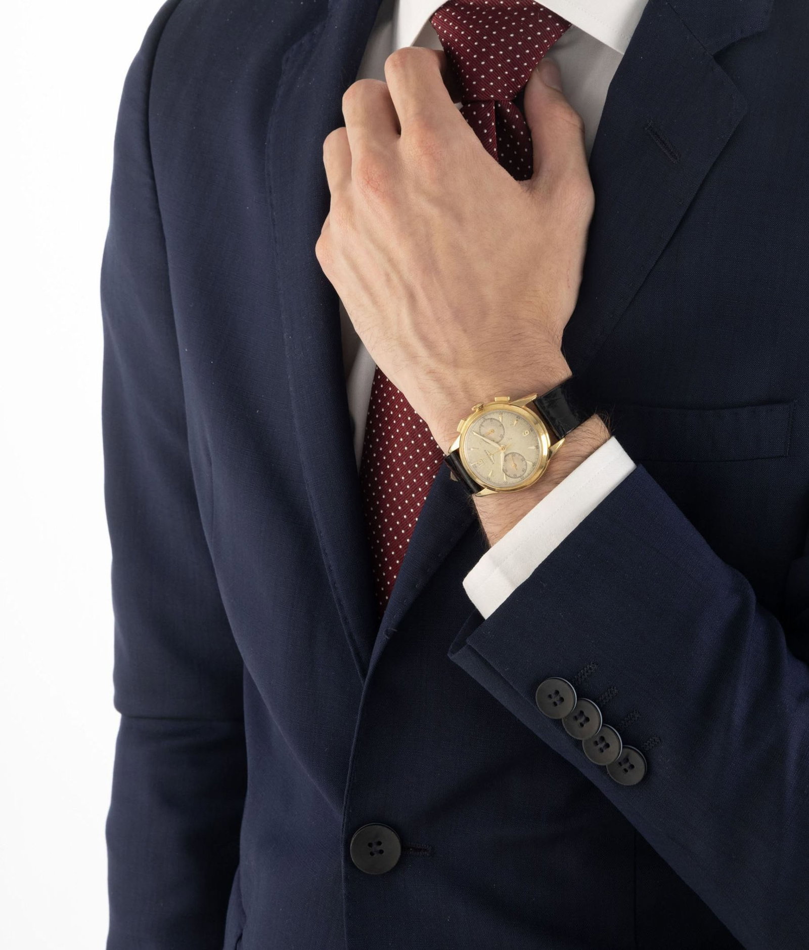 Longines, réf. 5965, montre chronographe en or 750, années 1950 Mouvement: cal. 30CH, m& - 5
