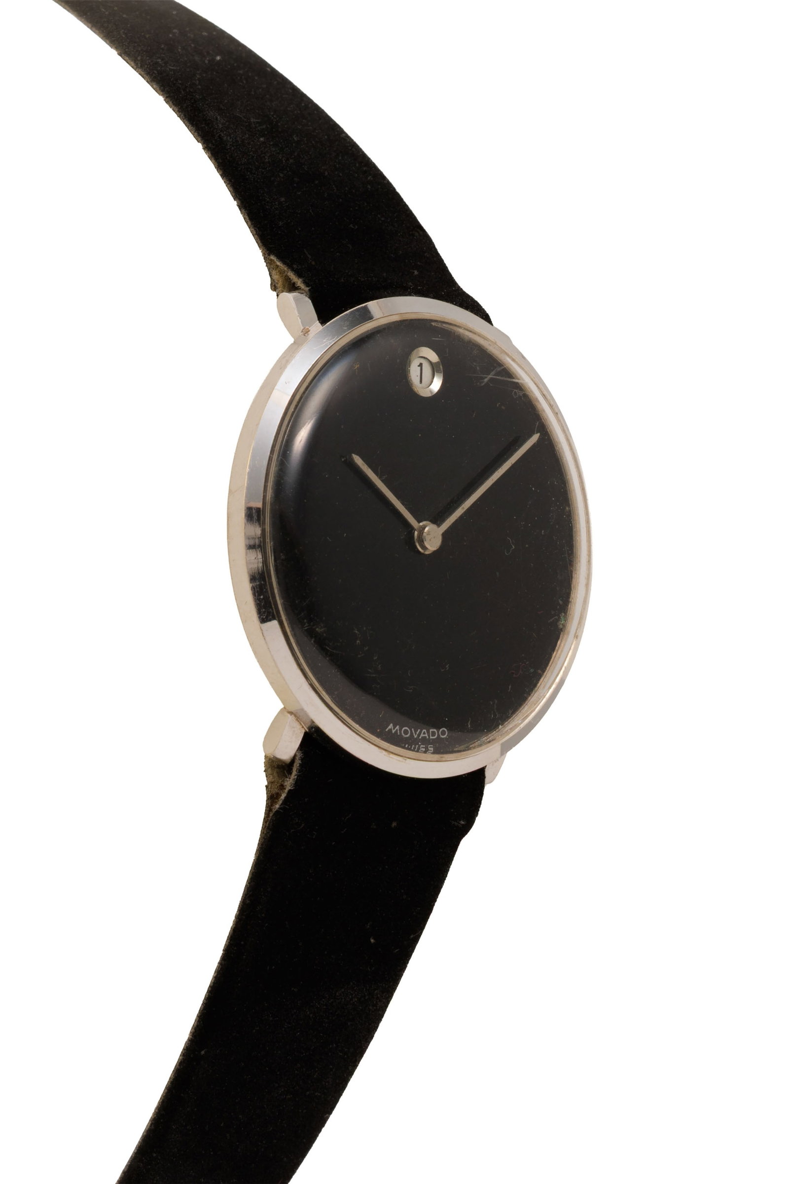 Movado, montre en or gris 585 avec indication de la date Mouvement: cal. 2562 C, mécanique, 1 - 2